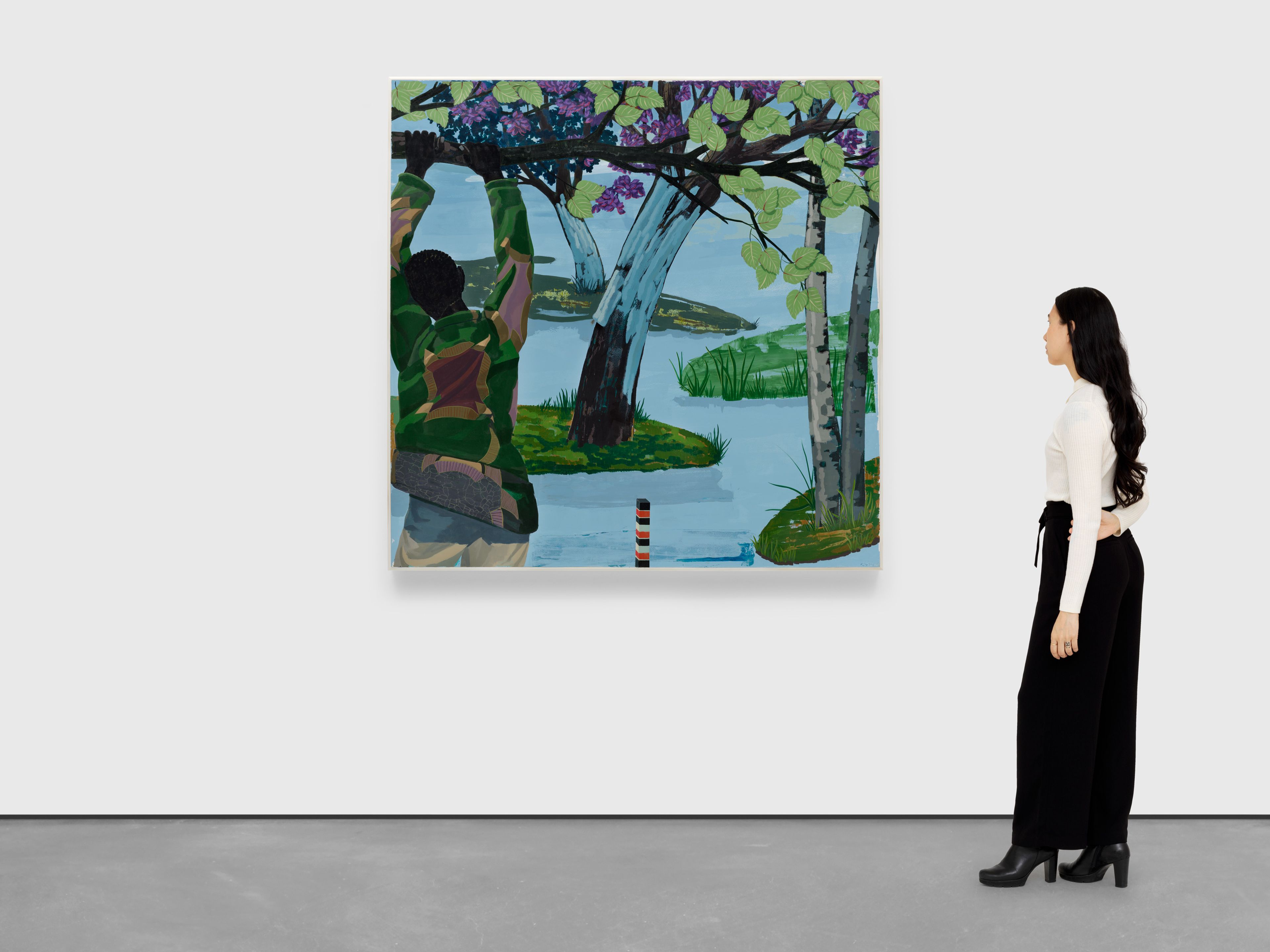 A painting by Kerry James Marshall, called Untitled (Landscape), dated 2018.