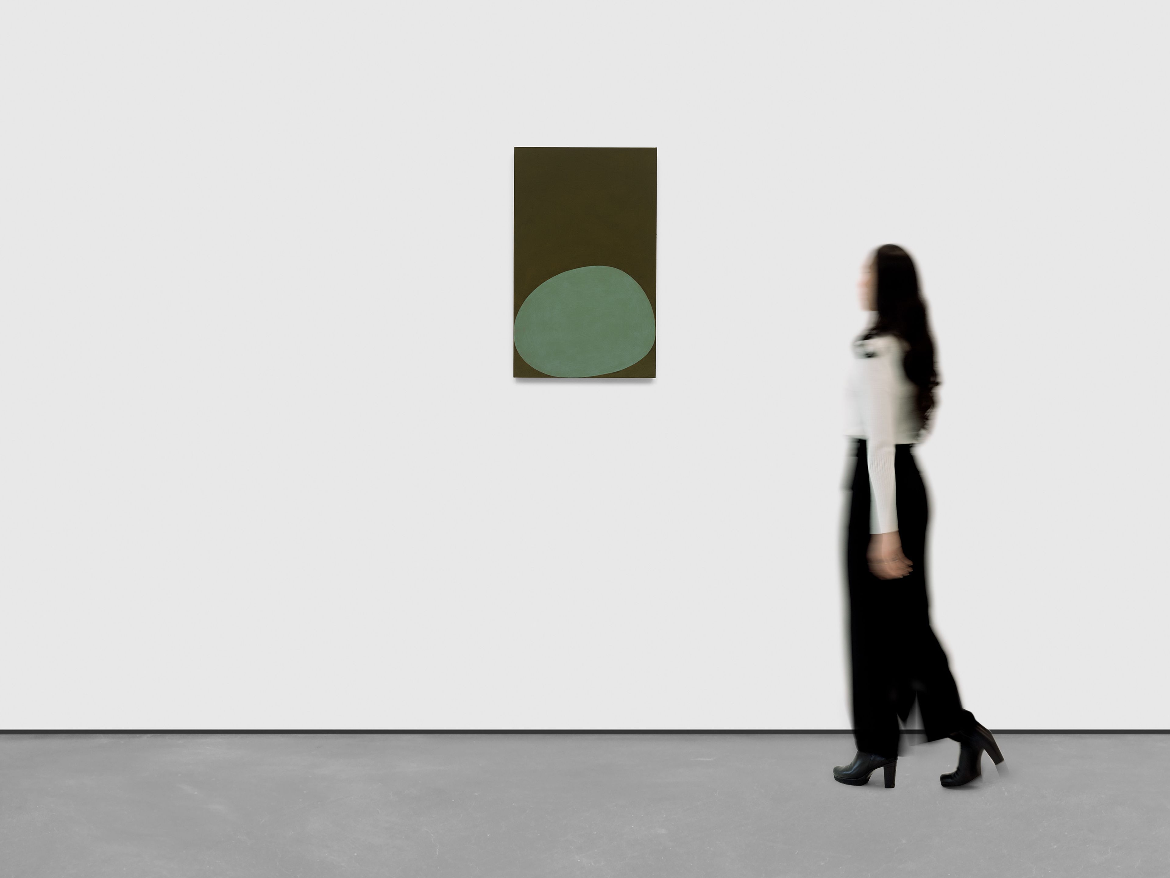 A painting by Suzan Frecon, titled verona matcha, dated 2024.