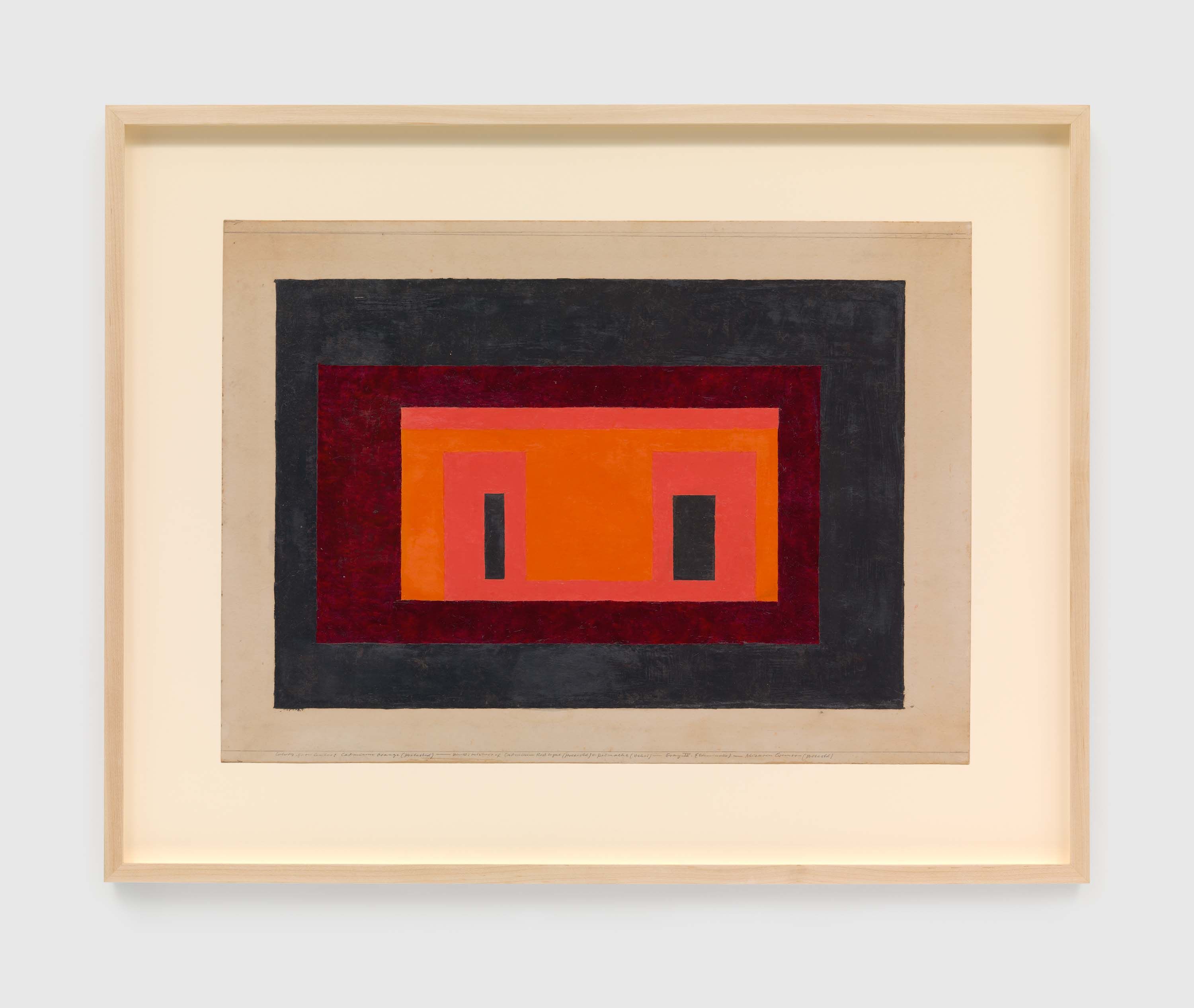 A drawing by Josef Albers, titled Variant/Adobe, dated 1947.