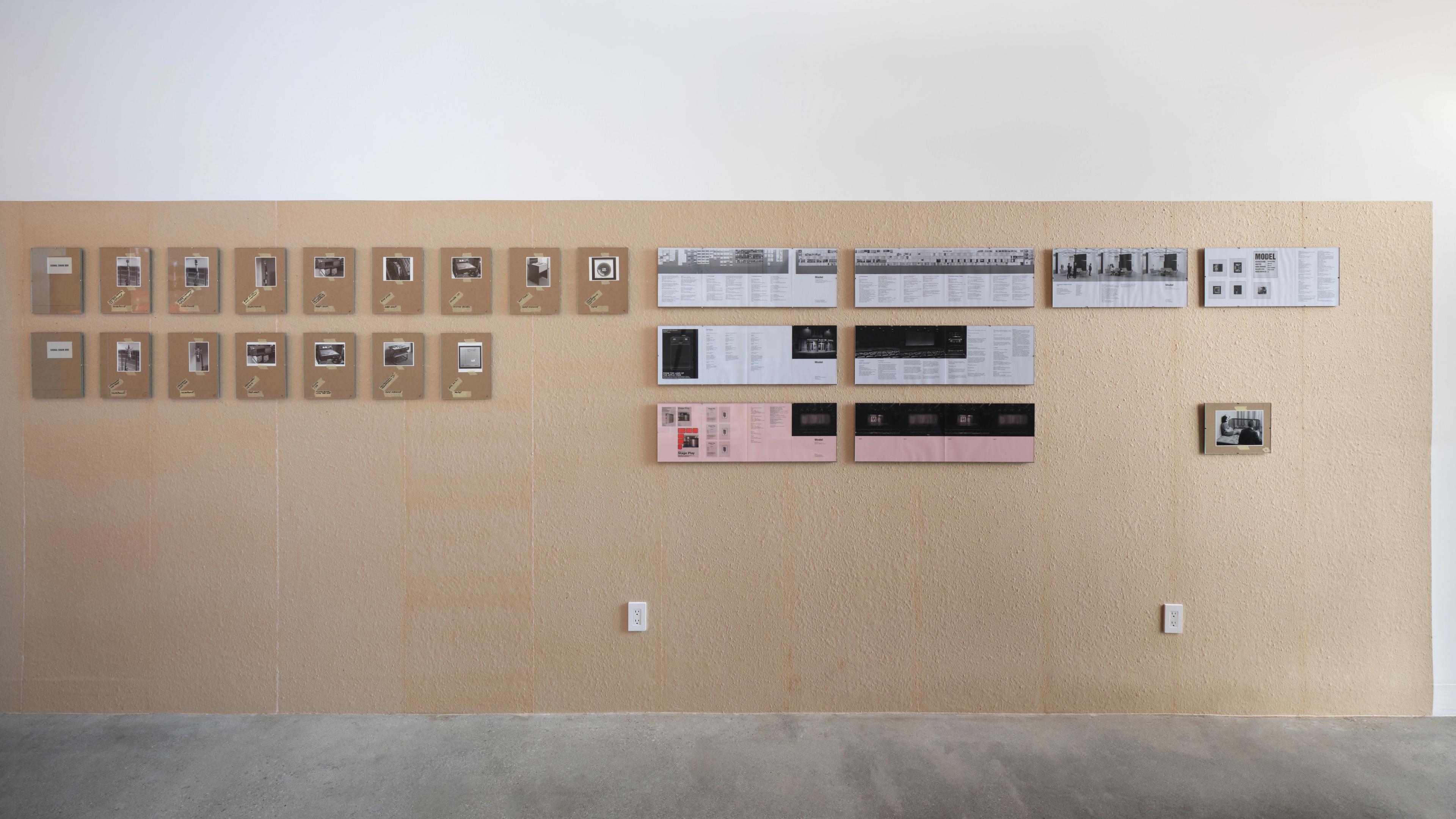 Installation view of the exhibition Christopher Williams: KÜCHENBEDARF + ARBEITSSCHUHE at Architecture Books, located in Los Angeles, 2026.