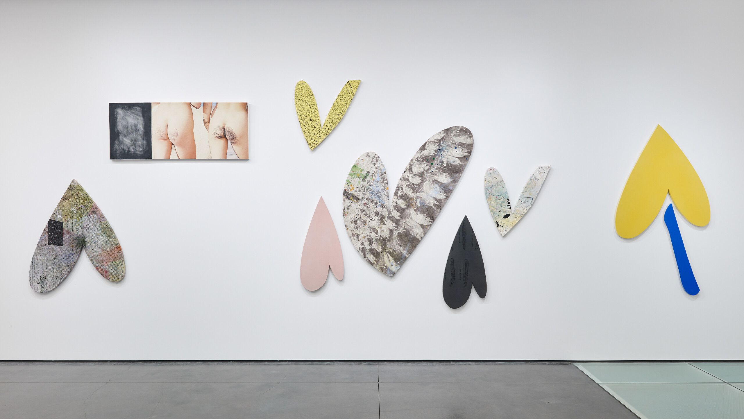 An installation shot of a Nate Lowman show in Aspen