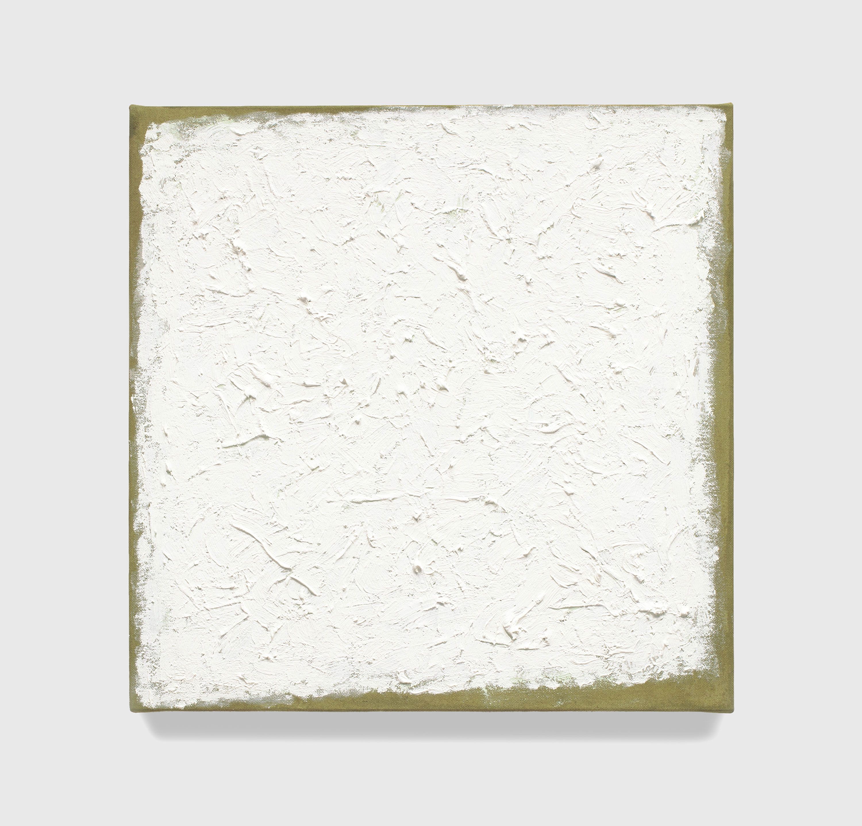 An untitled oil on stretched cotton canvas artwork by Robert Ryman, dated 2010.