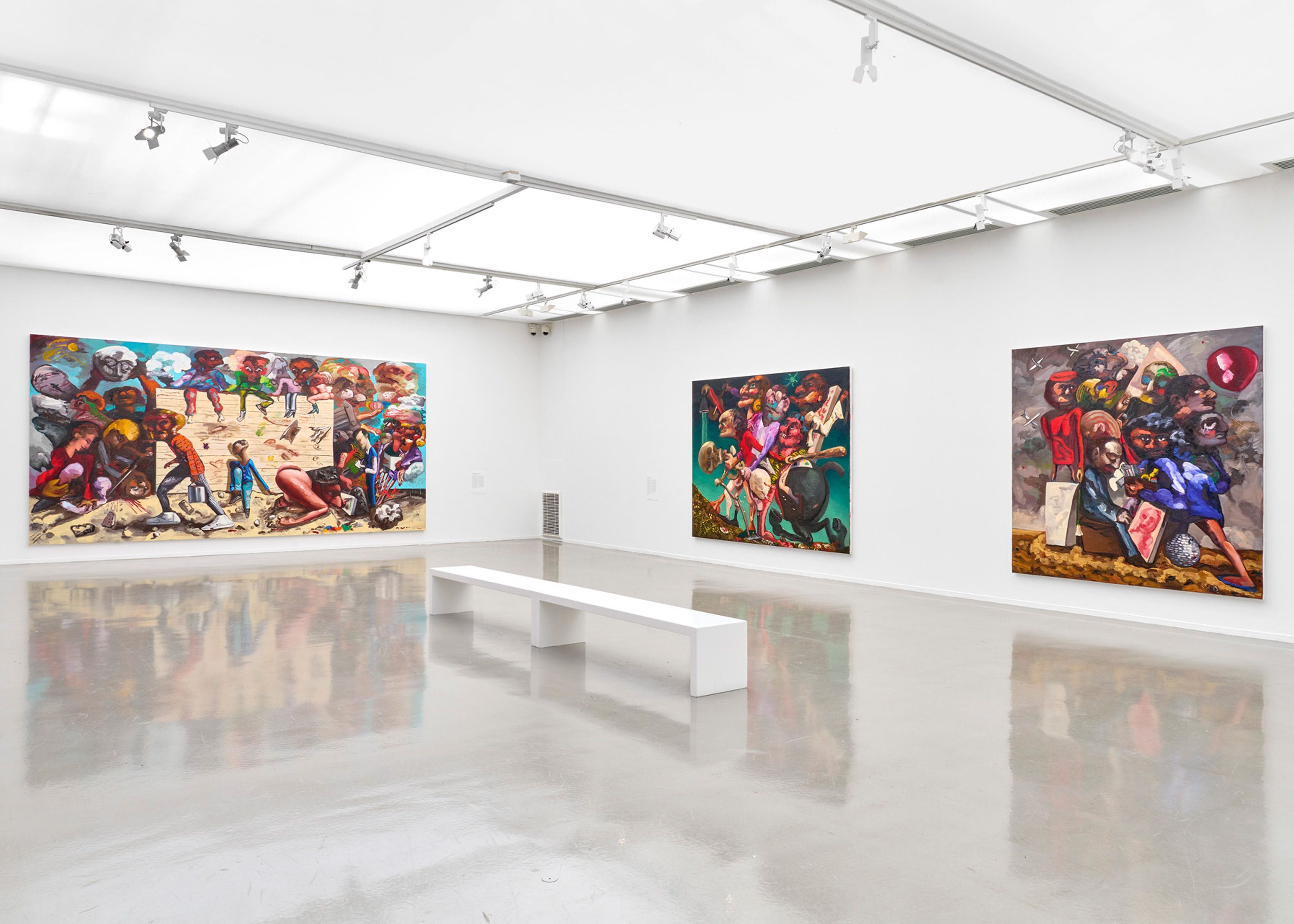 Installation view, Dana Schutz: Le monde visible, Musée d’Art Moderne de Paris, 2023. Photo by Pierre Antoine