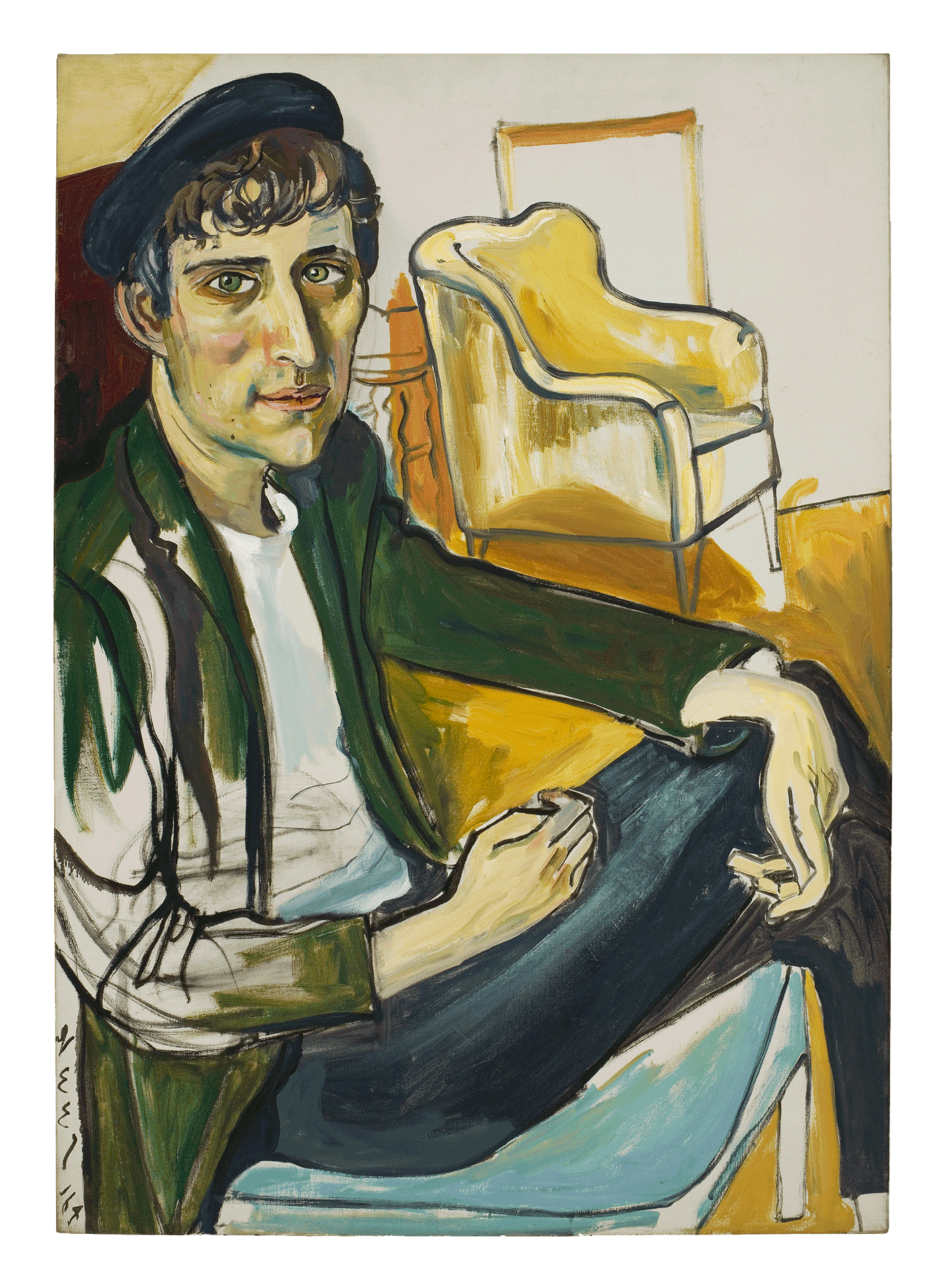 A painting by Alice Neel, titled Jerry Sokol, dated 1964. 