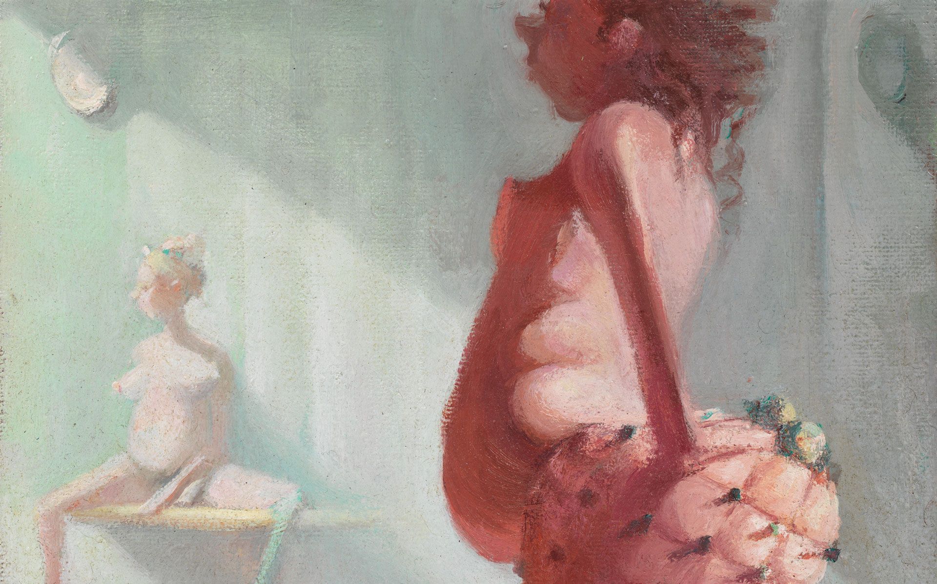 A painting by Lisa Yuskavage, titled Hamass, dated 1996.