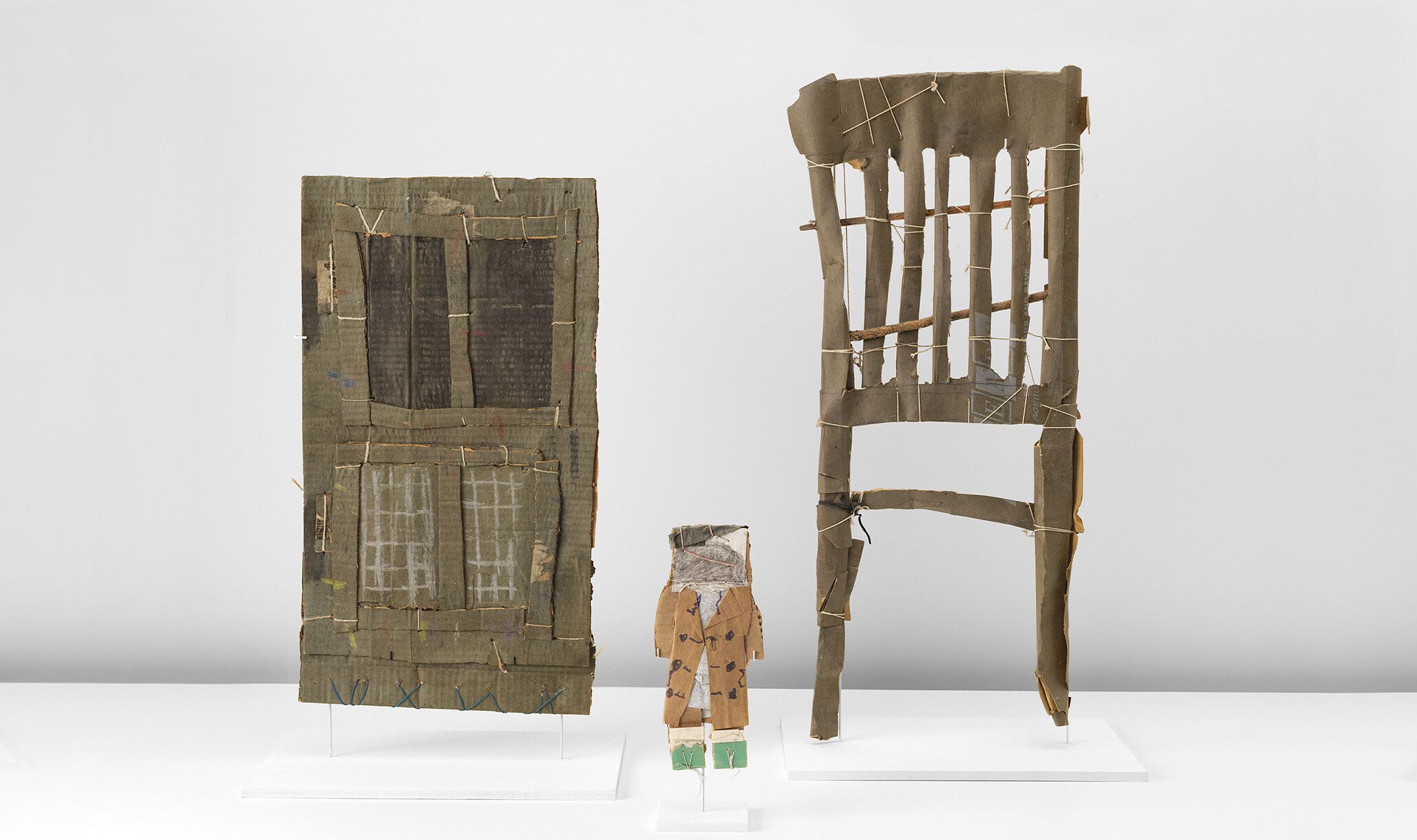 An installation of three works by James Castle