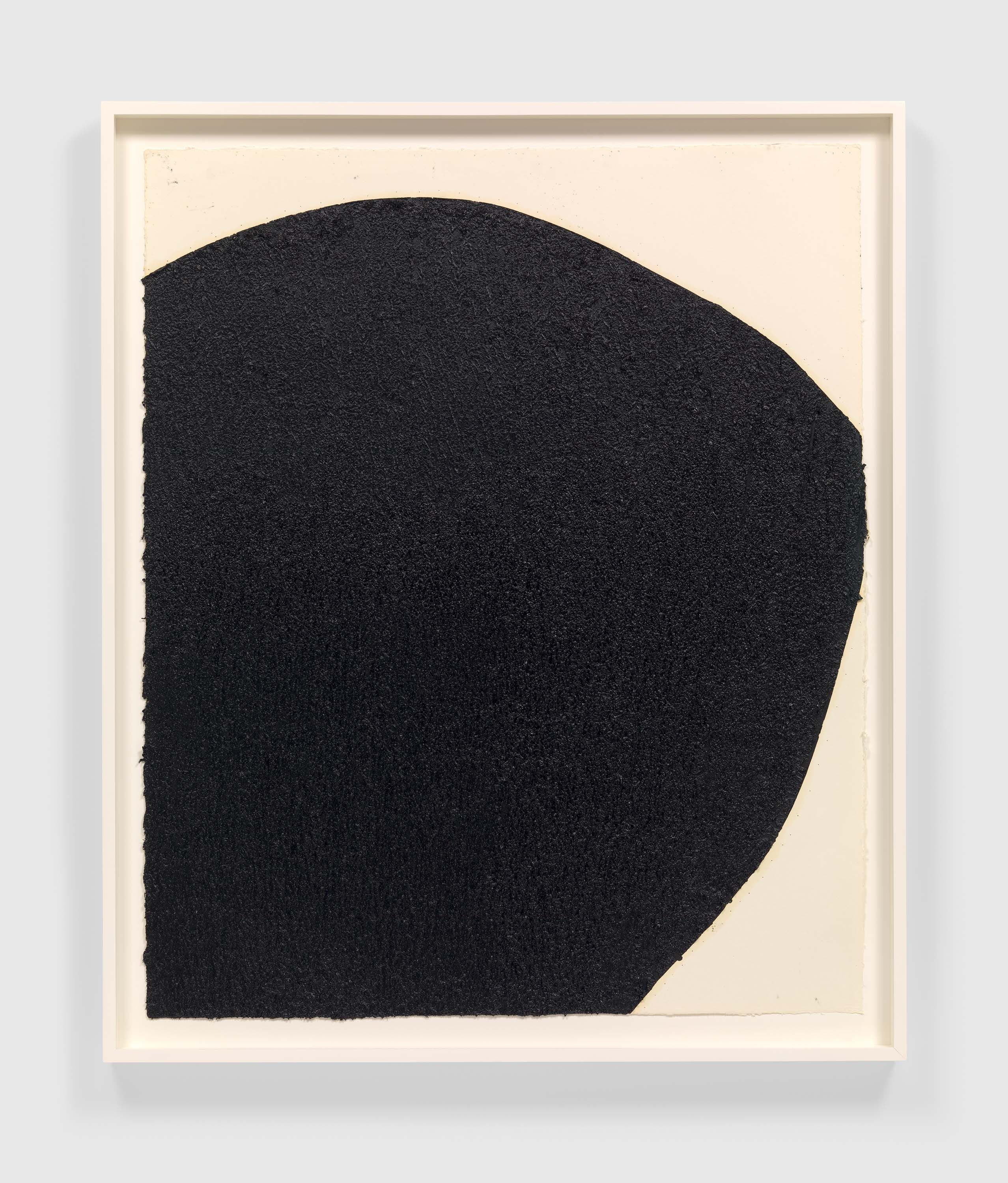 A paintstick, etching ink, and silica on handmade paper artwork by Richard Serra, titled In a Lonely Place, dated 2020.