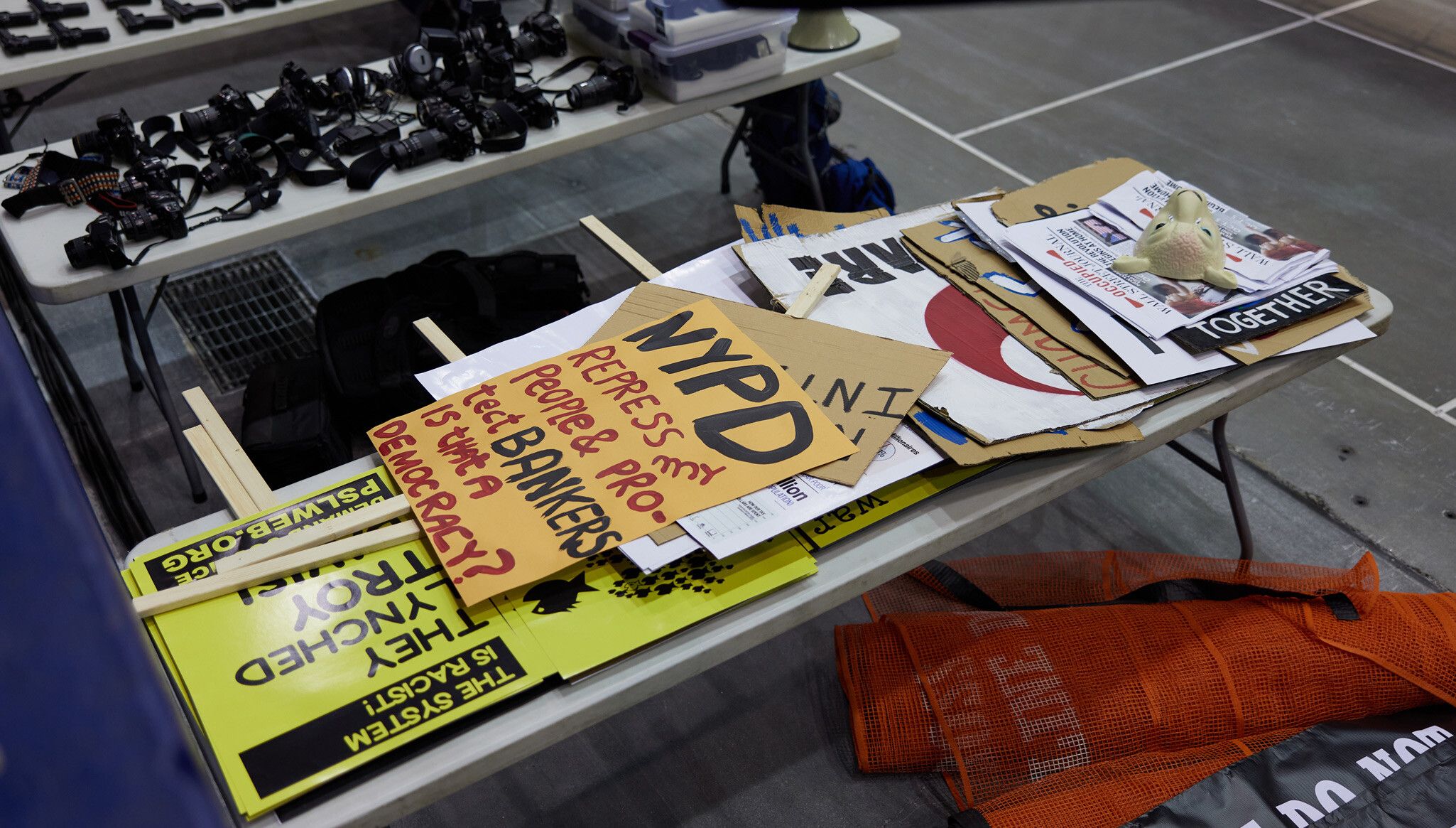 A Photo by Evaan Kheraj of Props on set at the PNE Agrodome, Vancouver, 2021. 