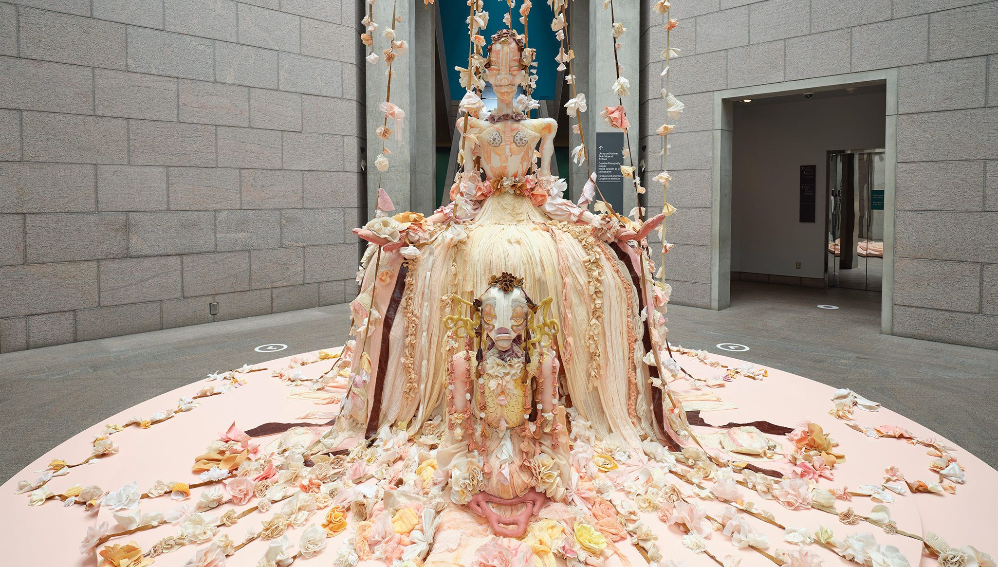 An installation view of the Tau Lewis exhibition "Symphony and Chime," at the National Gallery of Canada, Ottawa, Ontario.