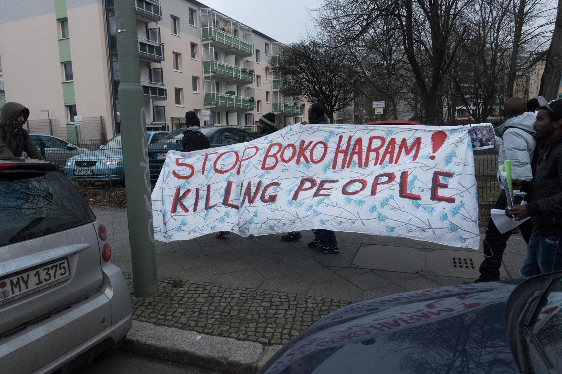 A photograph by Wolfgang Tillmans, titled Stop Boko Haram demonstration, dated 2015.