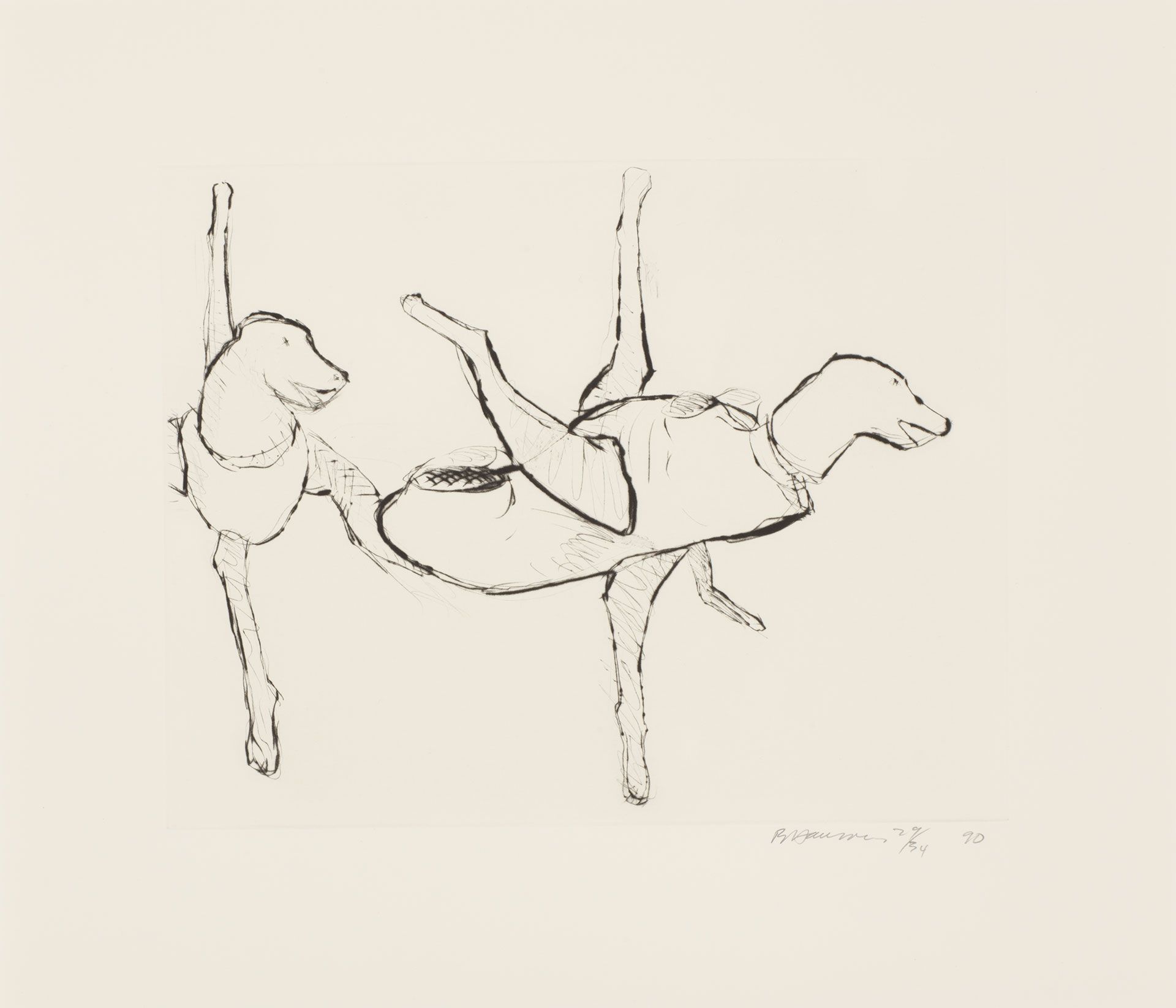 An untitled work on paper by Bruce Nauman dated 1989-1990