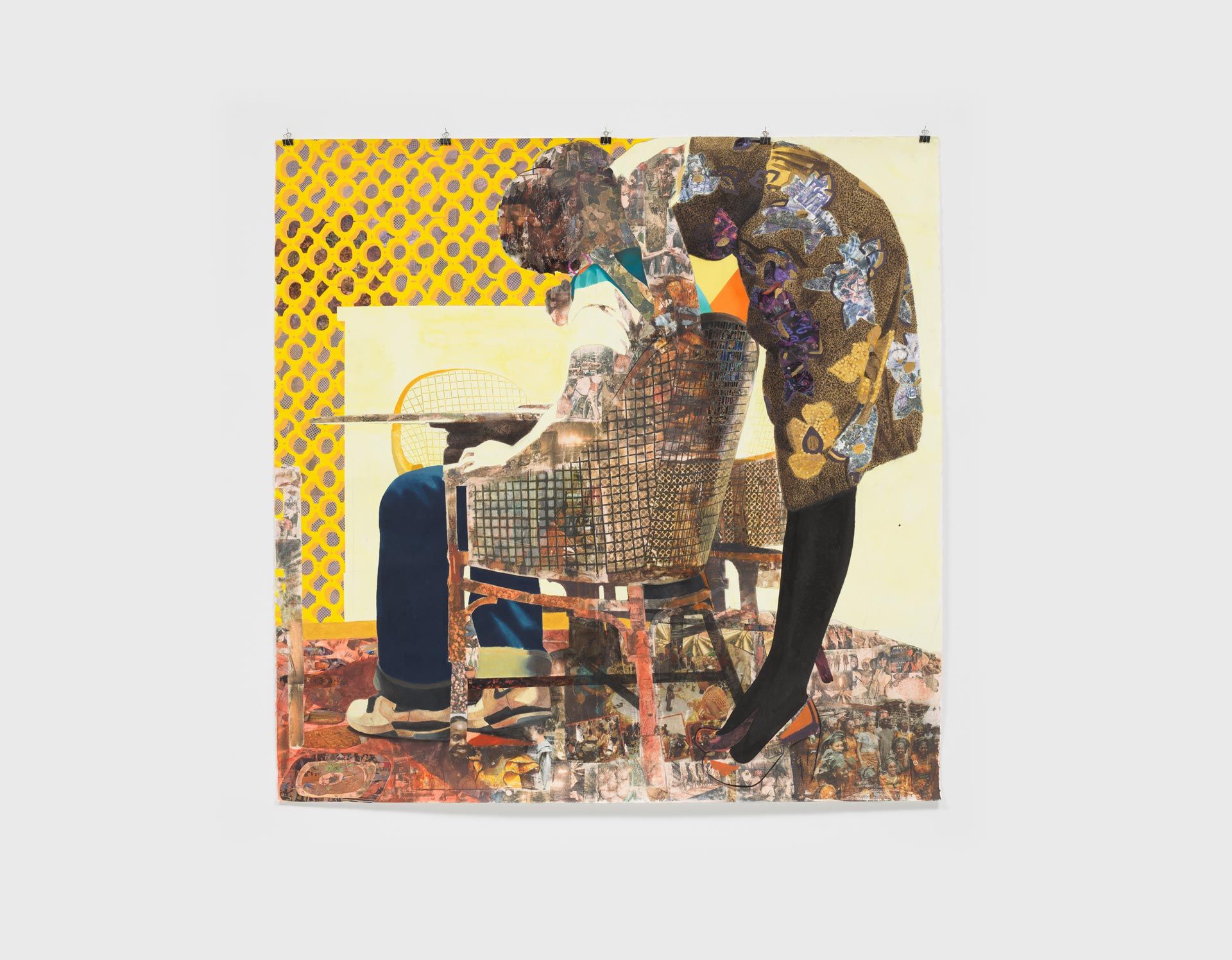 A work on paper by Njideka Akunyili Crosby, titled Nyado: The Thing Around Her Neck, dated 2011.