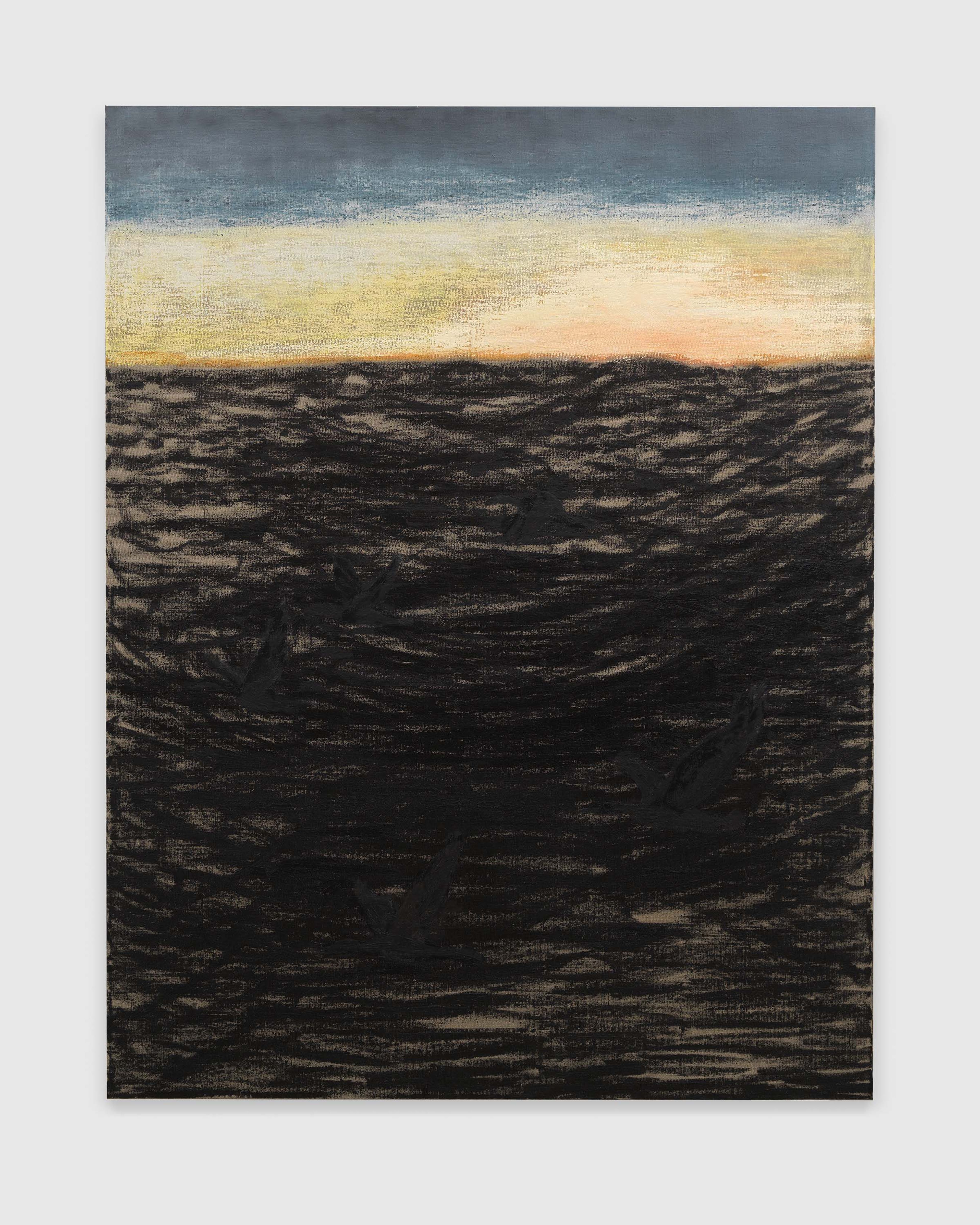 A painting by Mamma Andersson, titled Before the night, dated 2025.