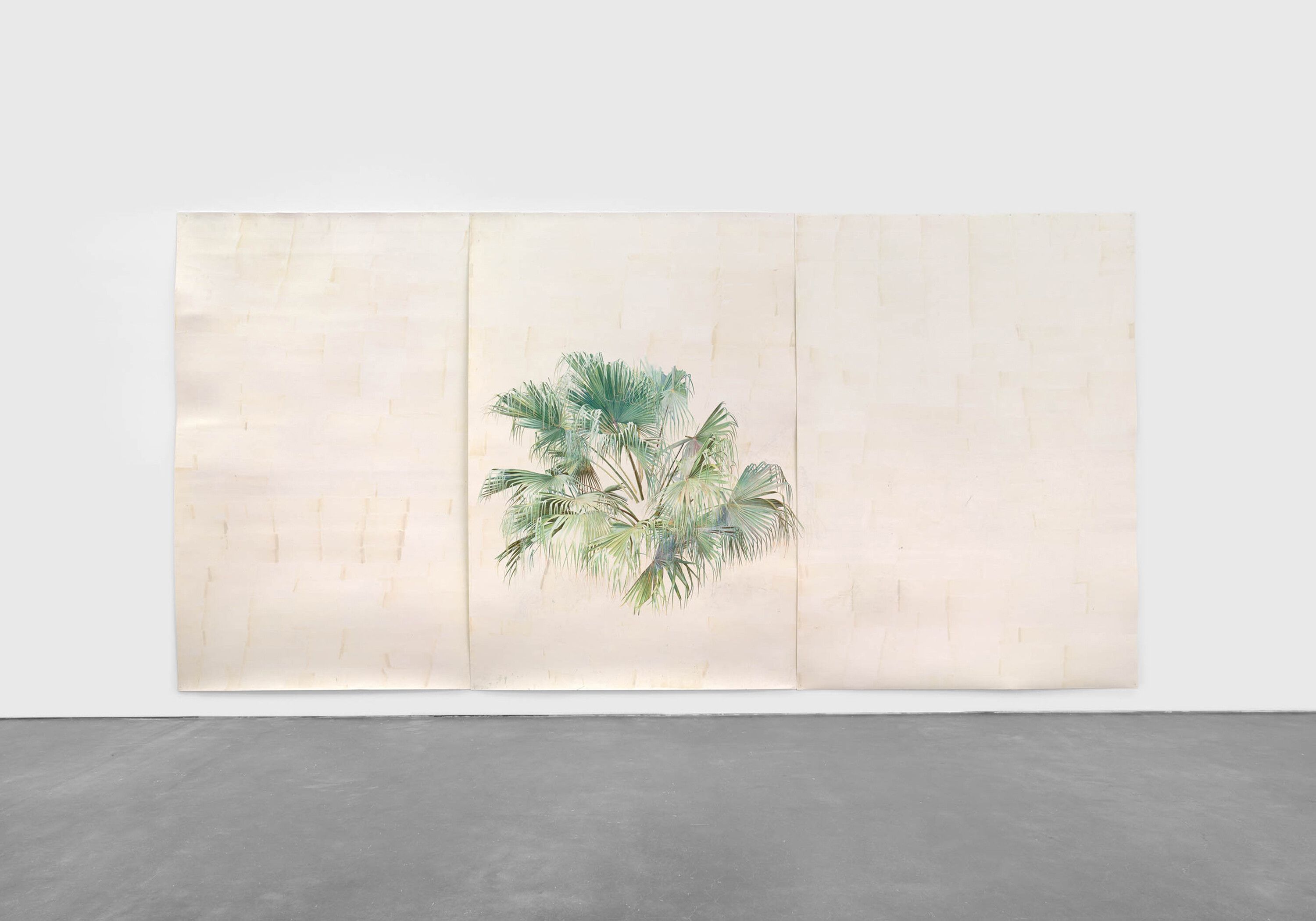 An untitled work on paper by Toba Khedoori, dated 2022.