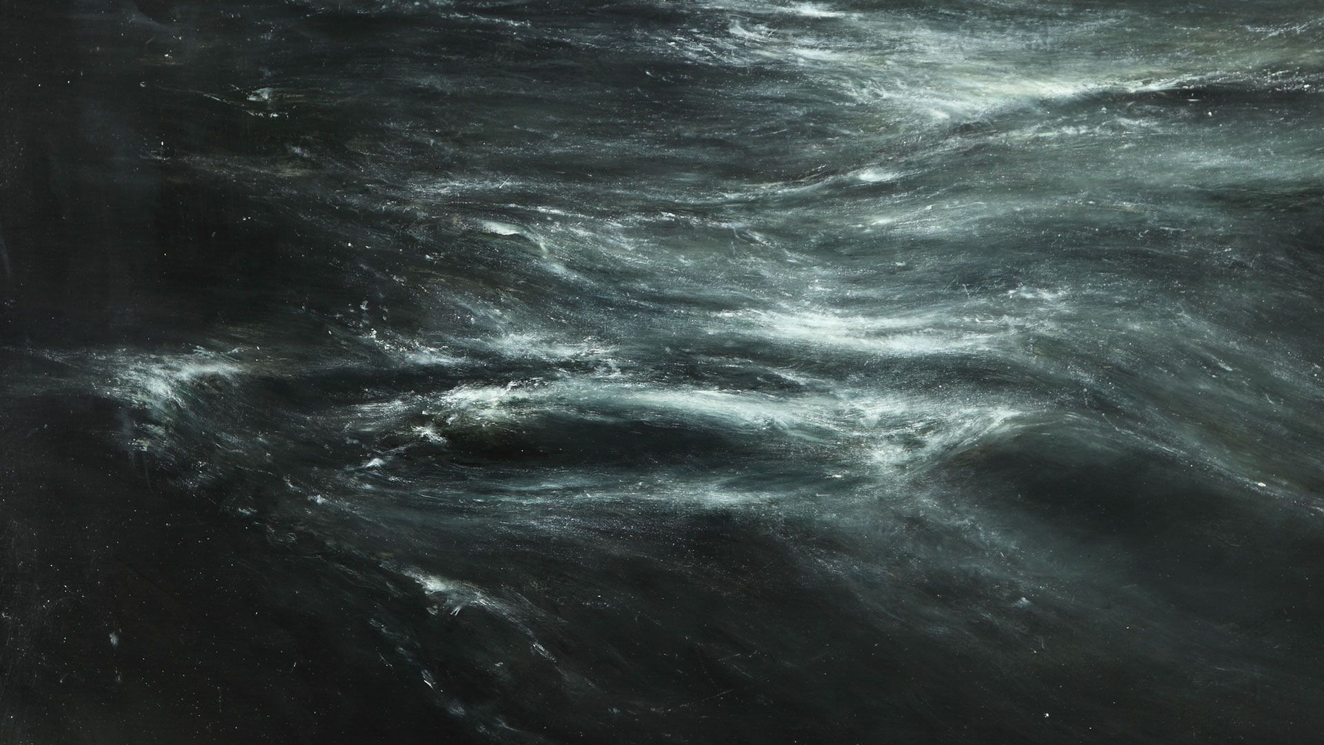 A detail of a painting by Thierry De Cordier titled MER DU NORD, Étude n°1, dated 2011.