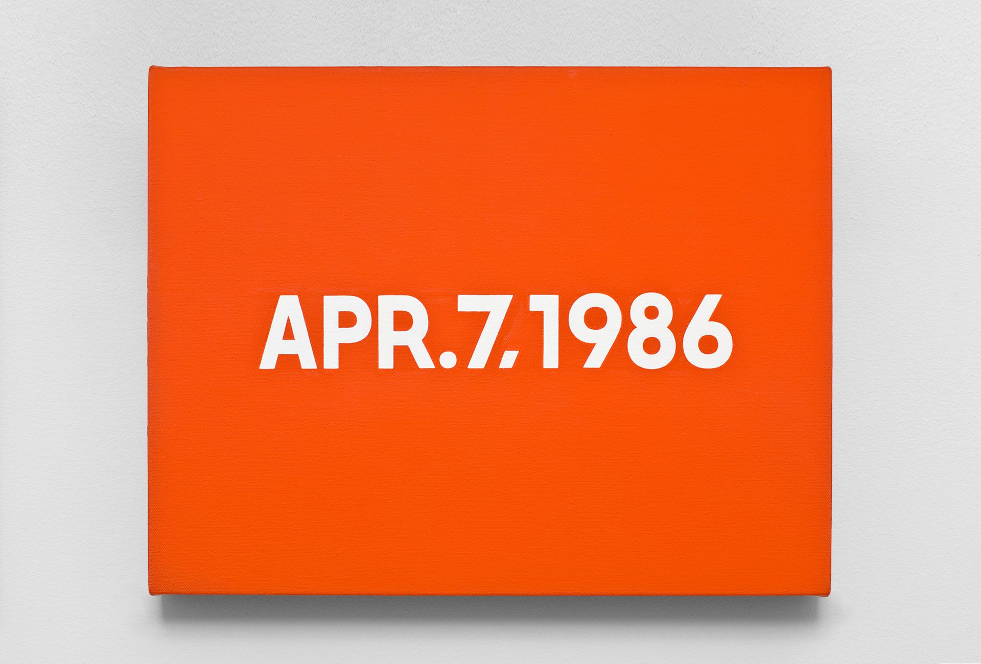 A painting by On Kawara, titled APR. 7, 1986, dated 1986.