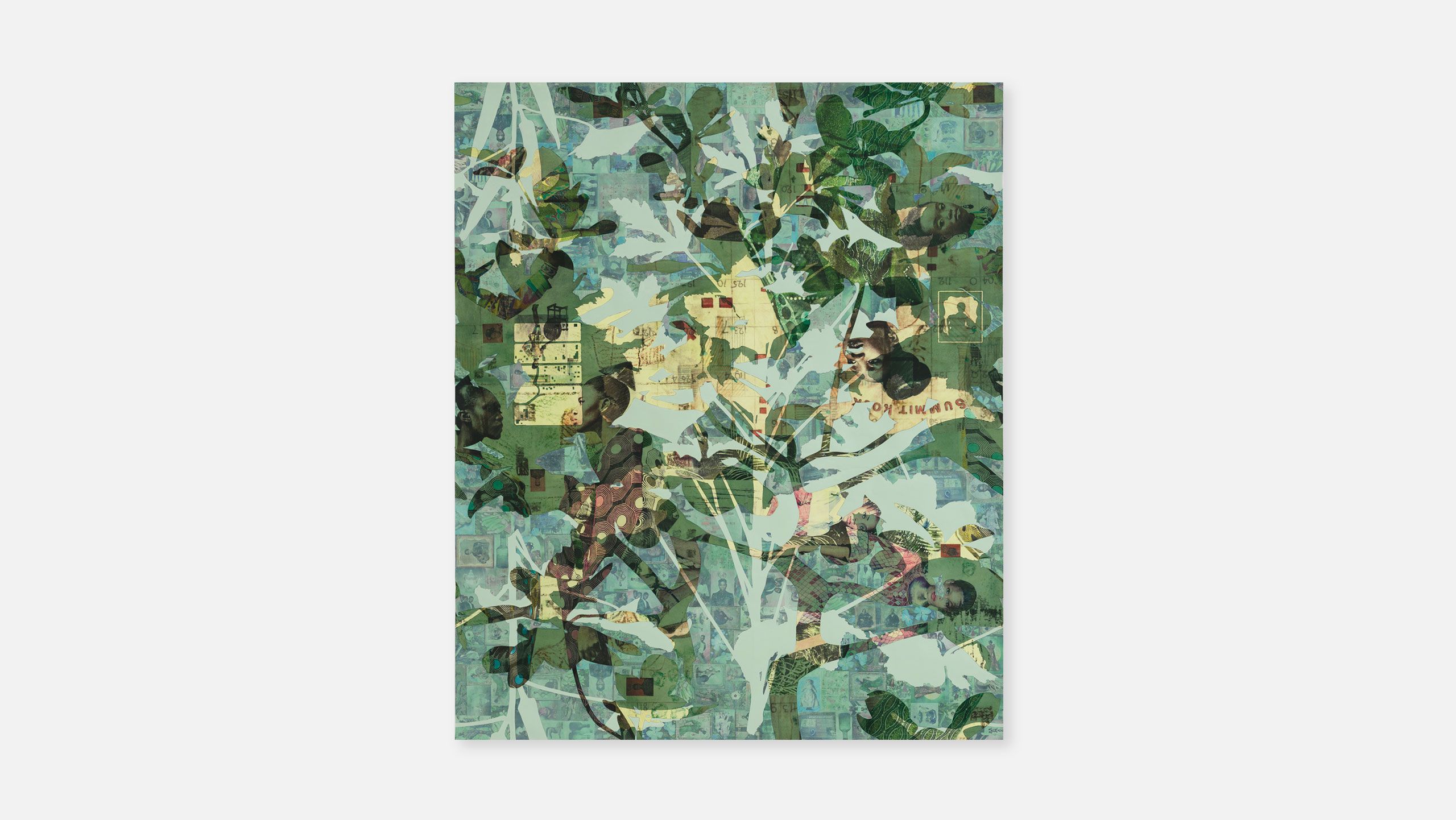 An artwork by Njideka Akunyili Crosby, Still You Bloom in This Land of No Gardens, dated 2021