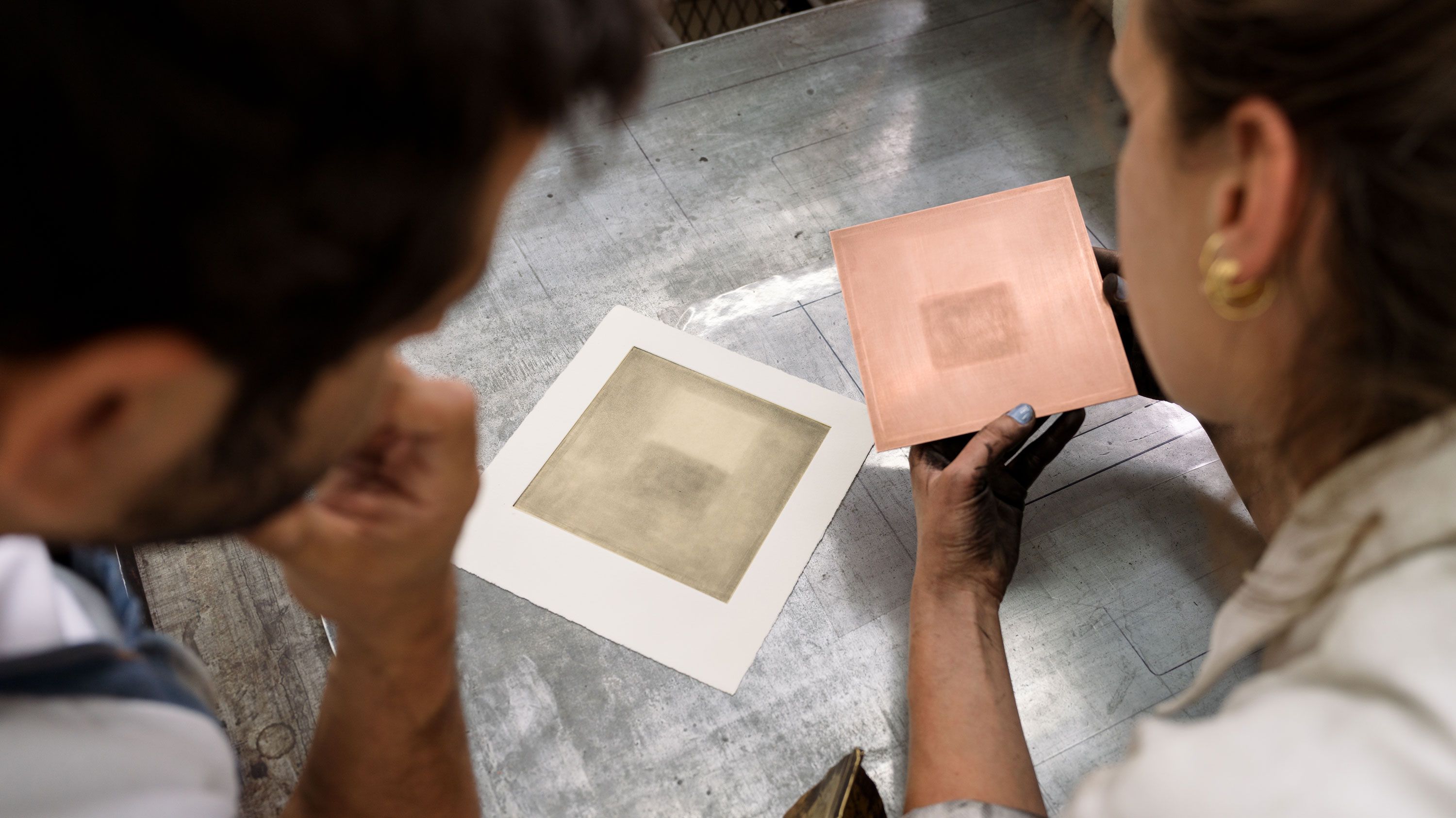 Arruda in the print studio