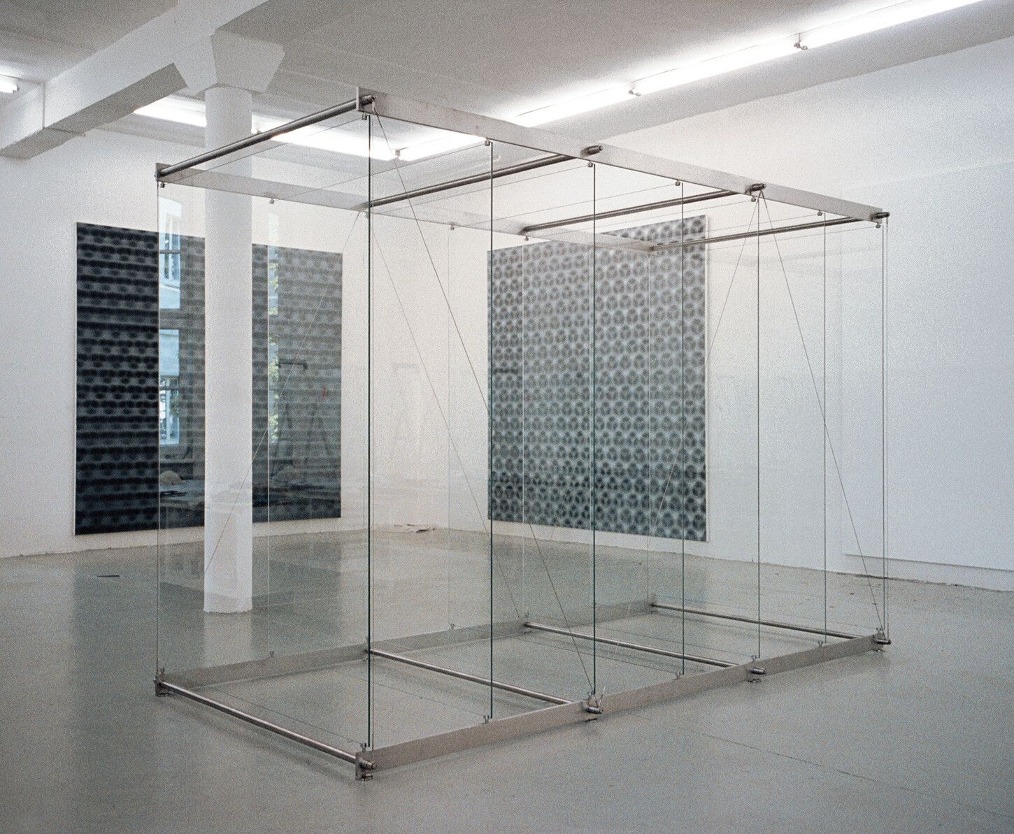 A work by Gerhard Richter, titled 7 stehende Scheiben (7 Standing Panes), dated 2002.