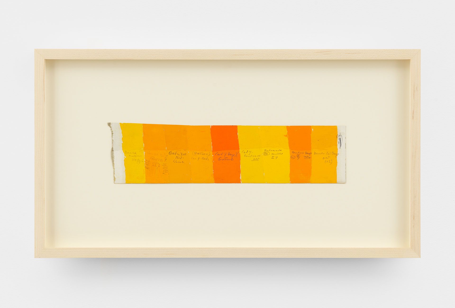 An undated oil and graphite on cardboard painting by Josef Albers titled Color study.