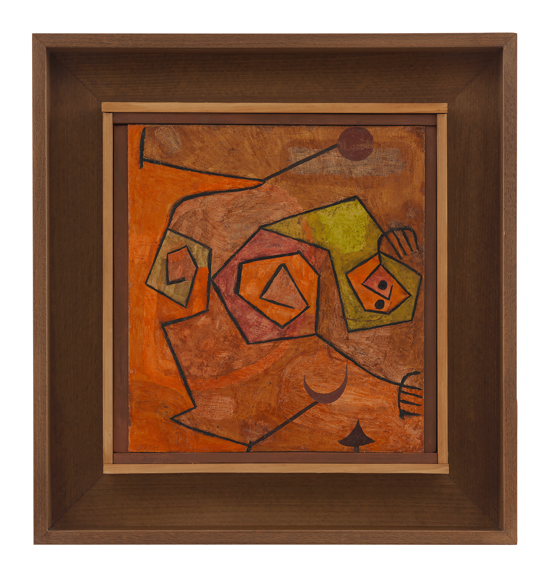 A work on paper by Paul Klee, titled Folter (Torture), dated 1938.