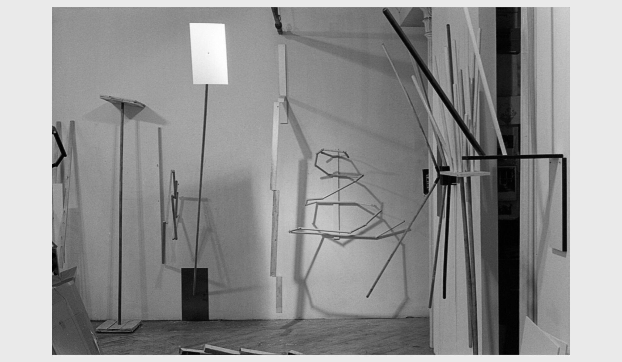 A photograph taken by Al Taylor of the artist's Franklin Street studio in New York, Dated 1987.