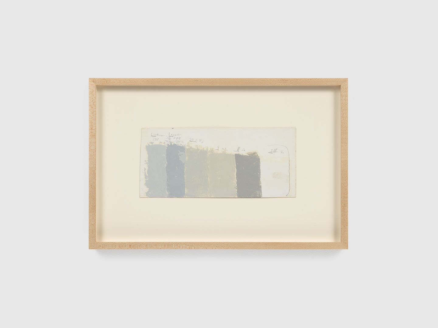 A mixed media work on card stock by Josef Albers, titled Color study, undated.
