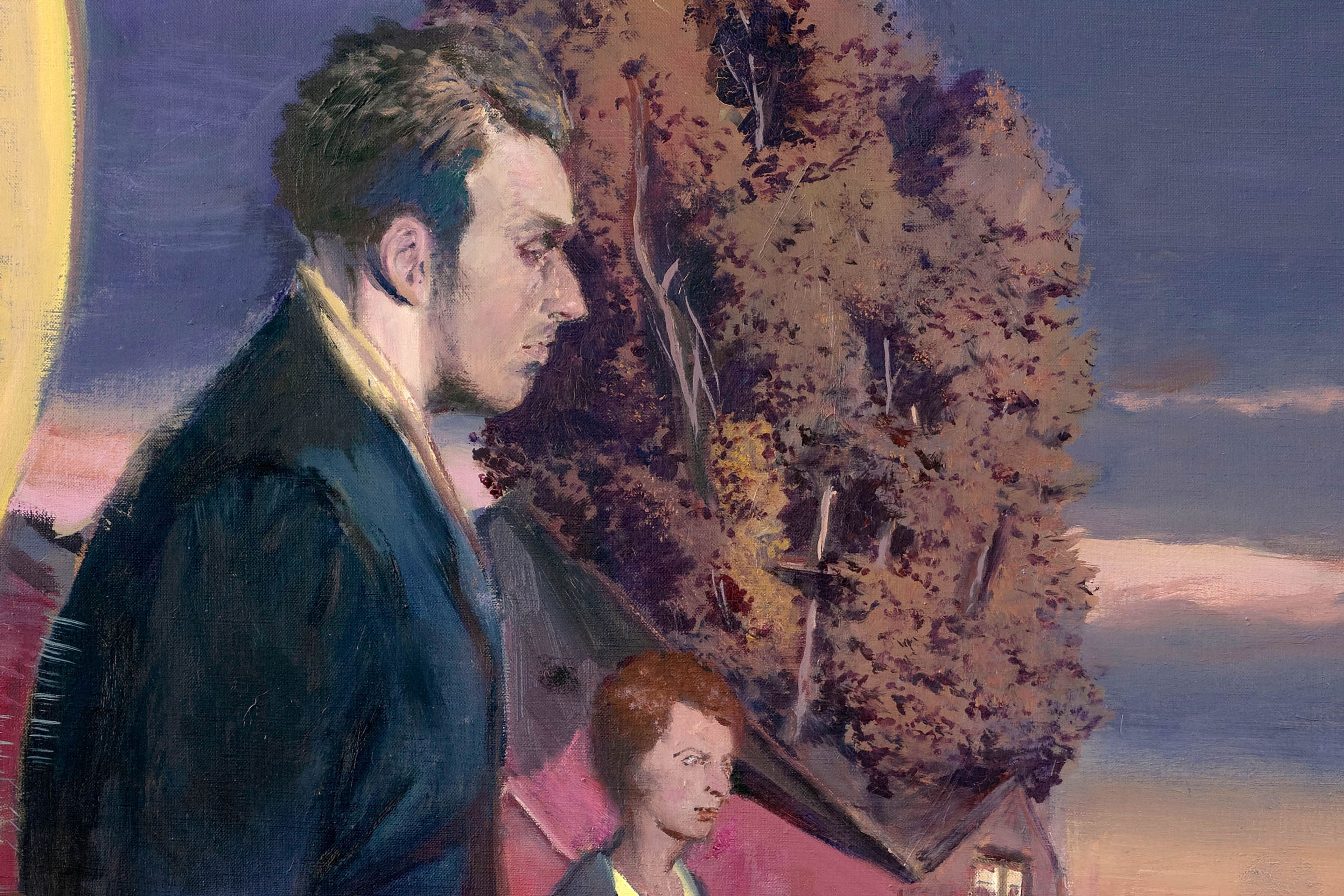 A detail from a painting by Neo Rauch, titled Gutes, dated 2023.