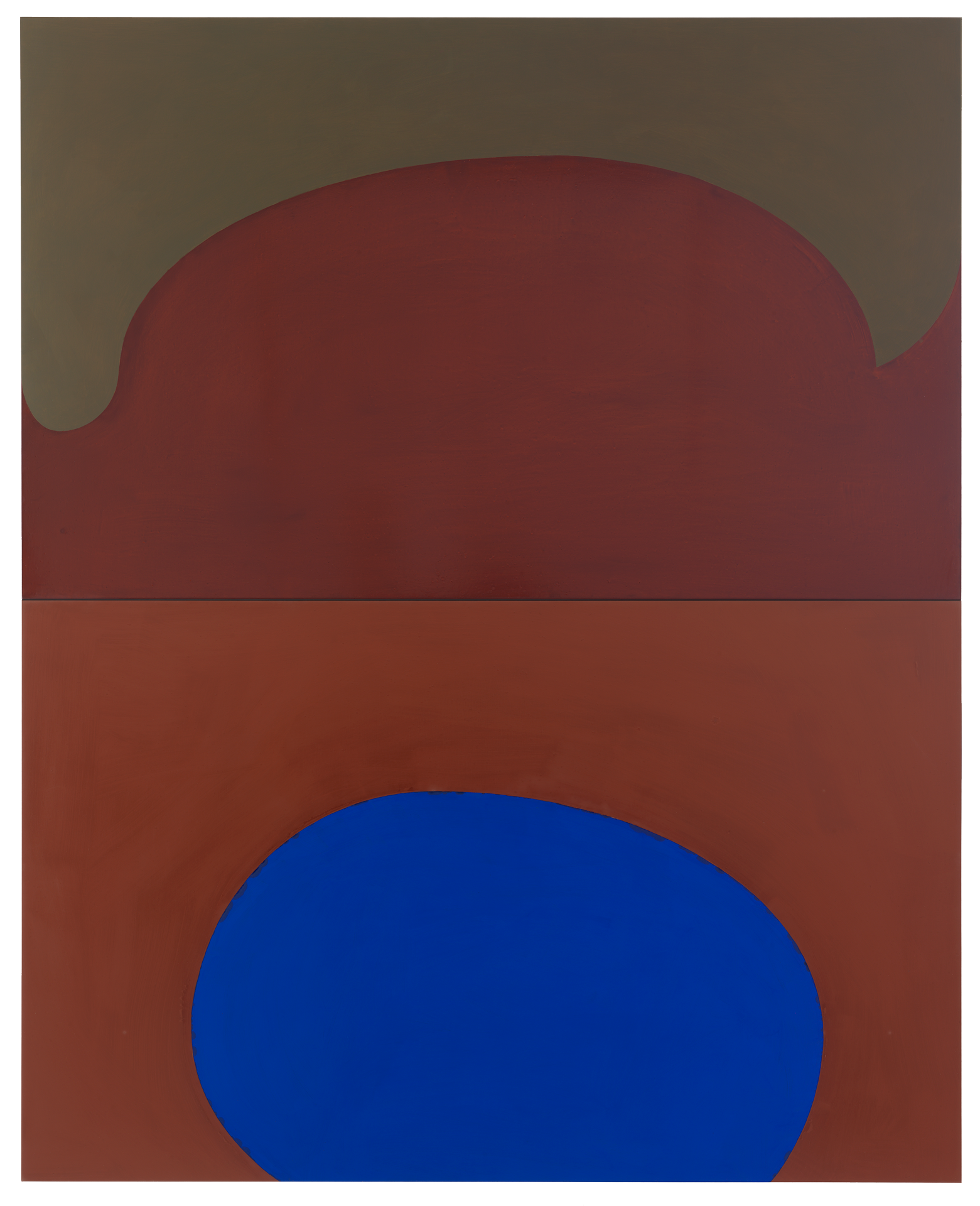 A painting by Suzan Frecon, titled composition in four colors 1, dated 2009.
