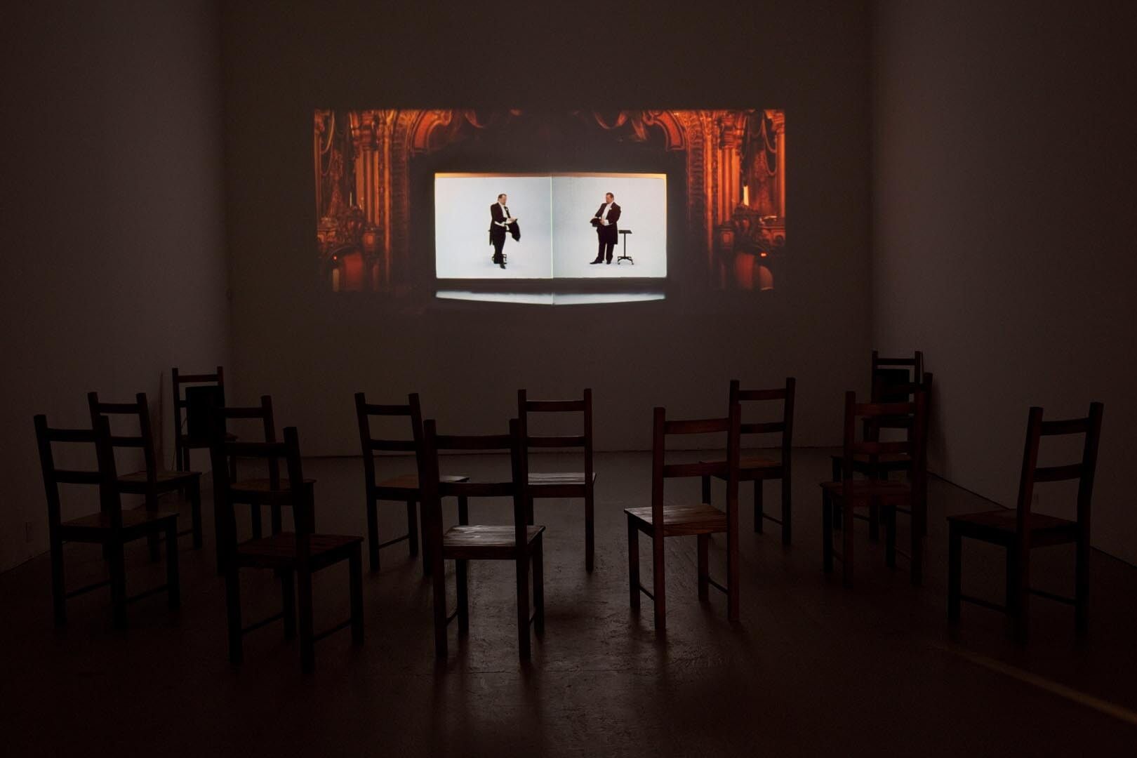 Installation view of the exhibition Diana Thater: Between Science and Magic, at David Zwirner in New York, dated 2010.