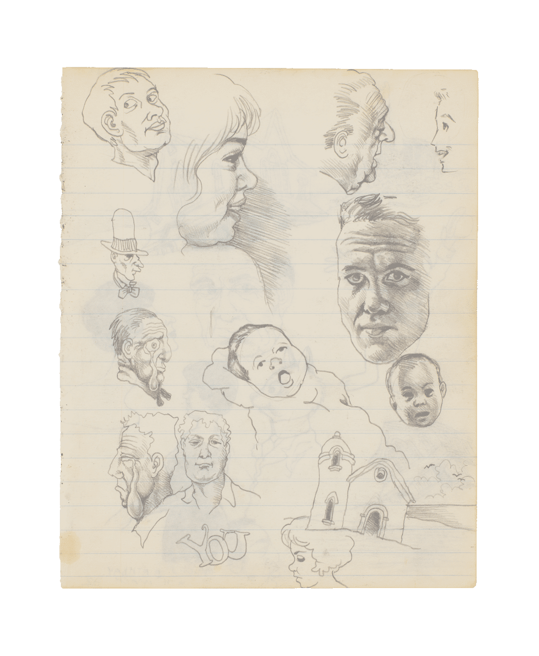The recto of a drawing by R. Crumb, titled Untitled (You, Maxon's Birthday 28th March '62), dated 1962.