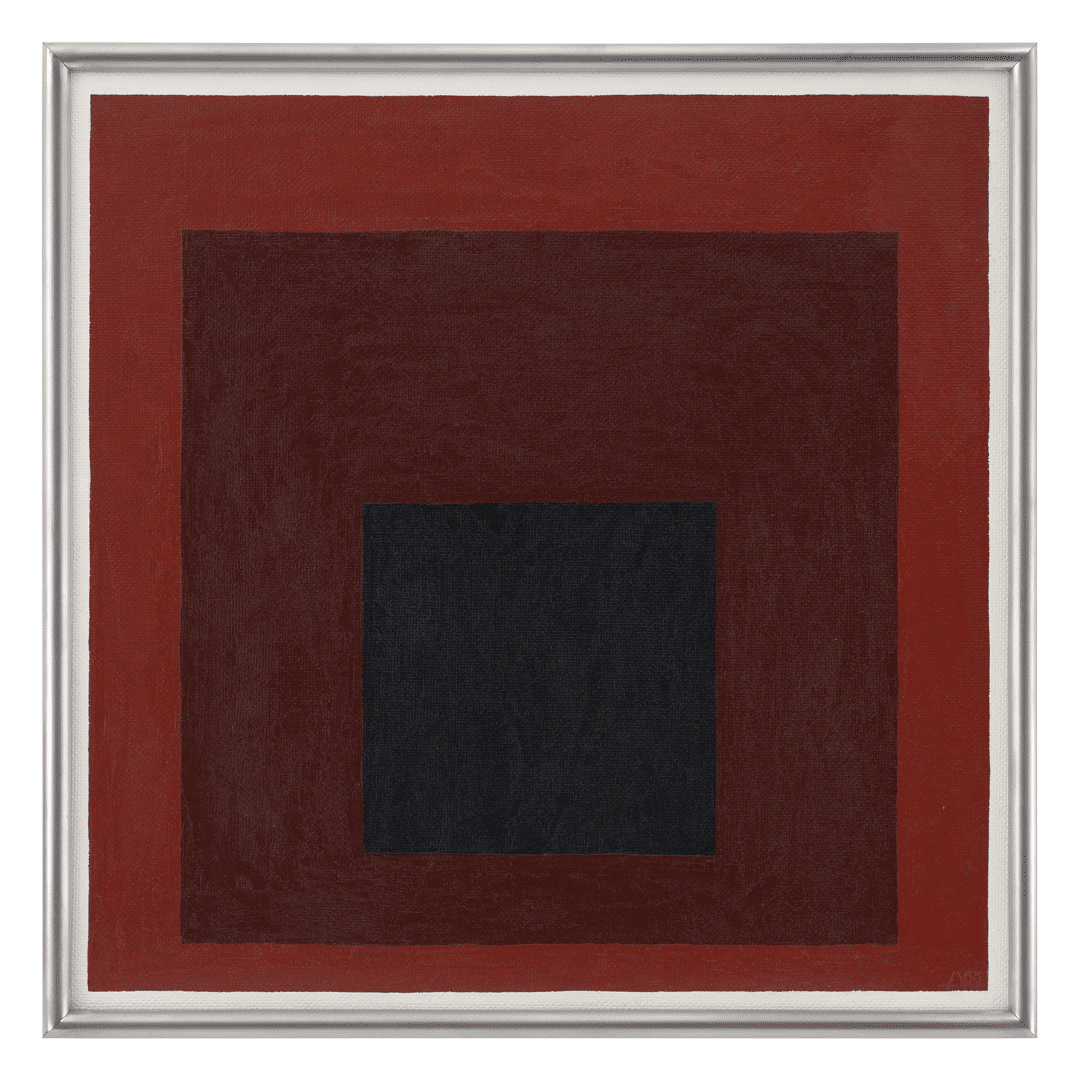 An oil painting on Masonite by Josef Albers, titled Study for Homage to the Square, dated 1965. 