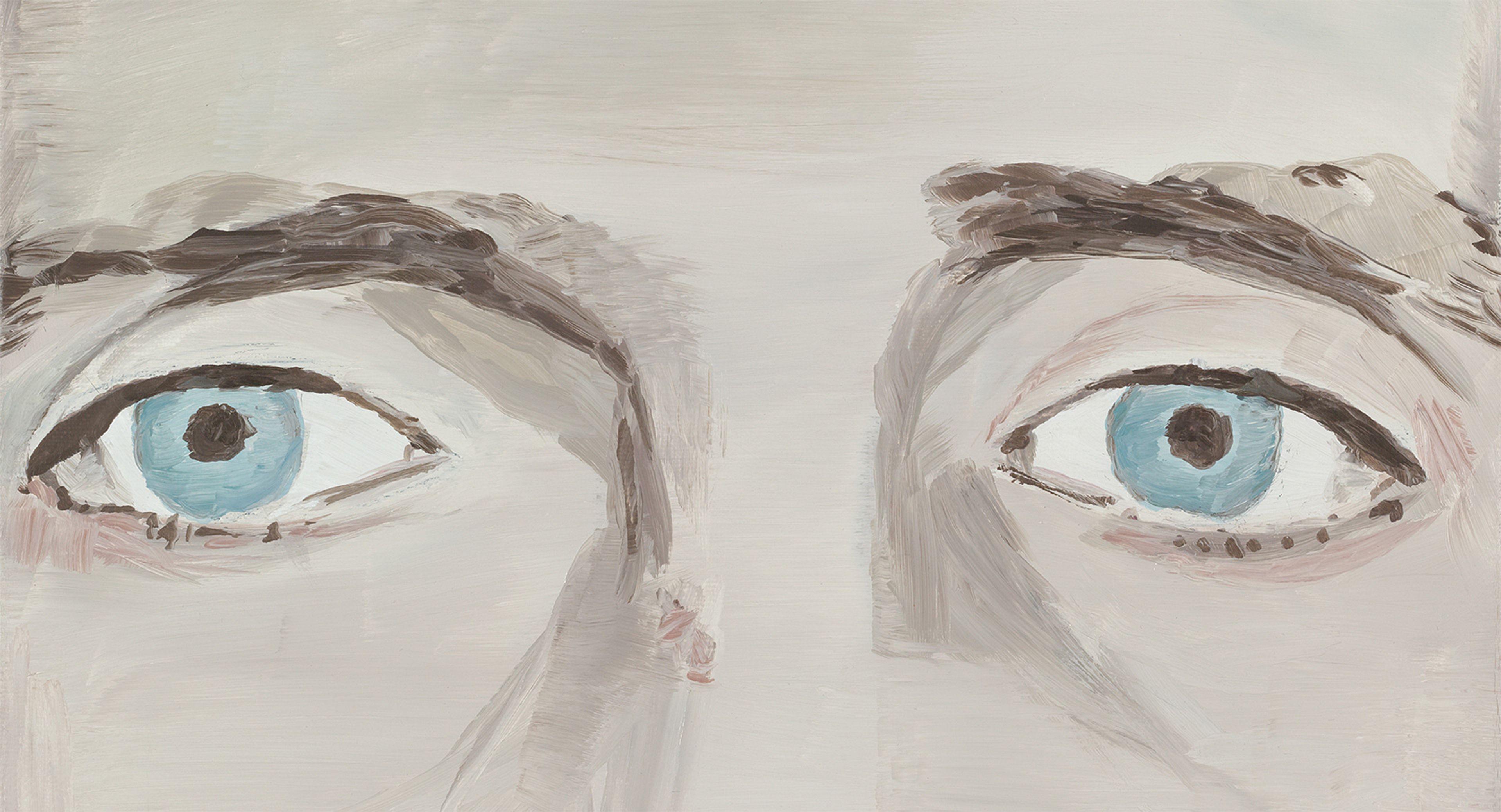 A detail from a painting by luc tuymans, titled Der diagnostische Blick IV, dated 1992.