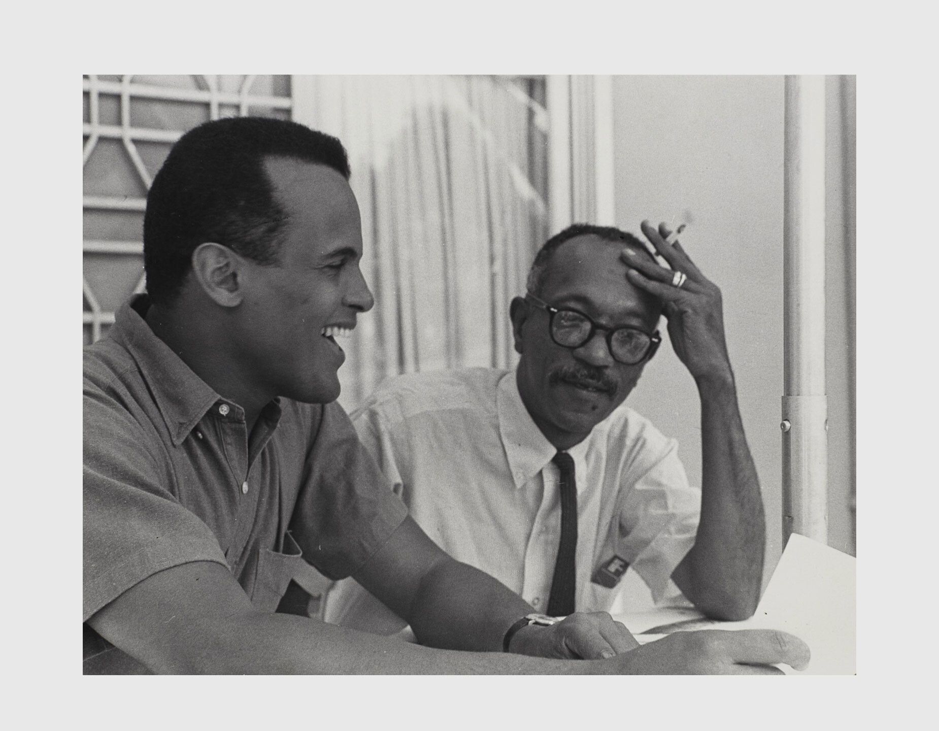 A portrait with Harry Belafonte and Charles White