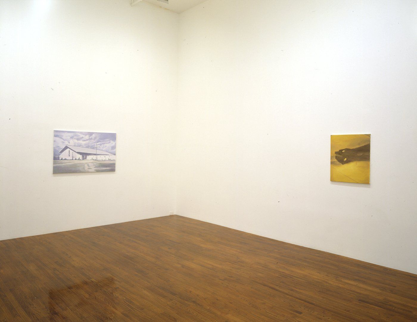 An installation view of the exhibition Luc Tuymans: Mwana Kitoko: Beautiful White Man, at David Zwirner New York, dated 2000.