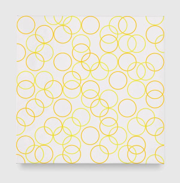 Bridget Riley — Two Yellows, Composition with Circles 5