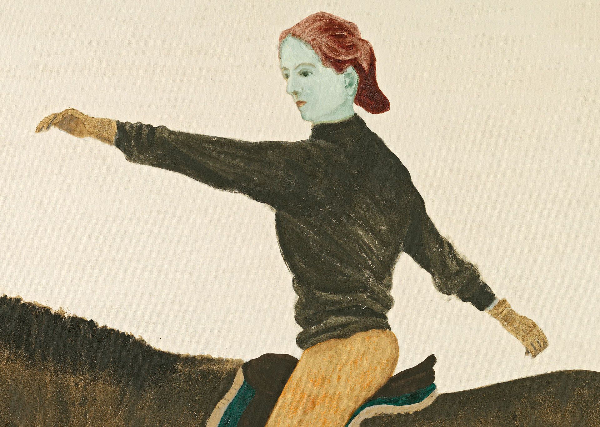 A detail from a painting by Mamma Andersson, titled Incantation, dated 2020