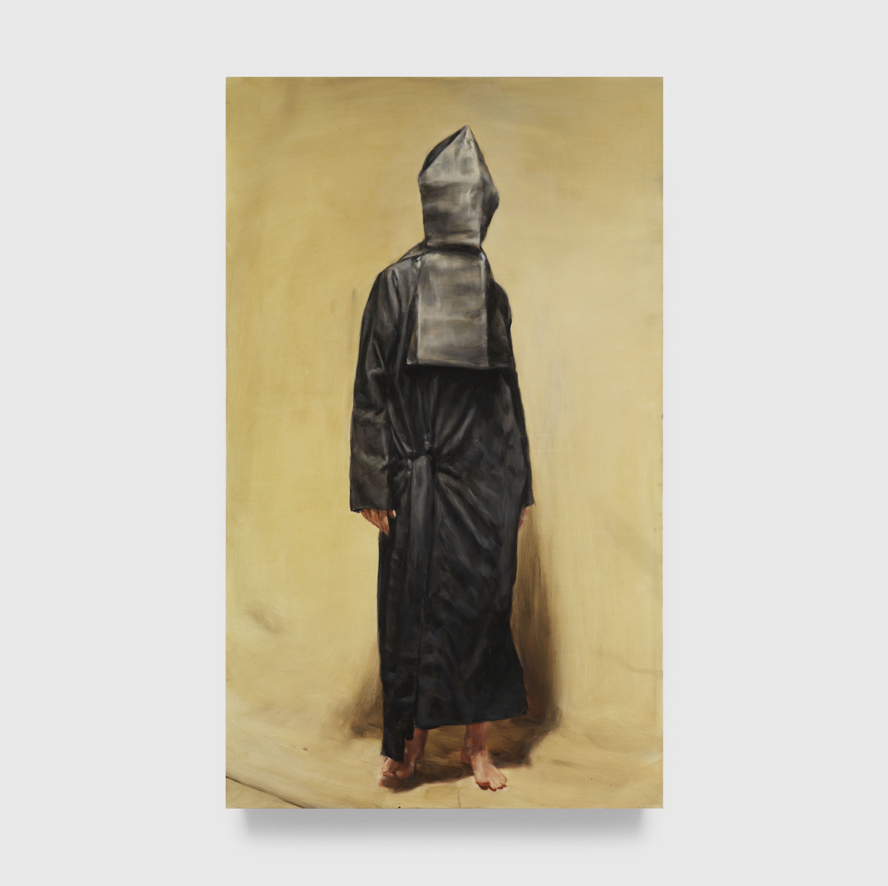 An oil on canvas painting by Michael Borremans, titled Black Mould II, dated 2014.