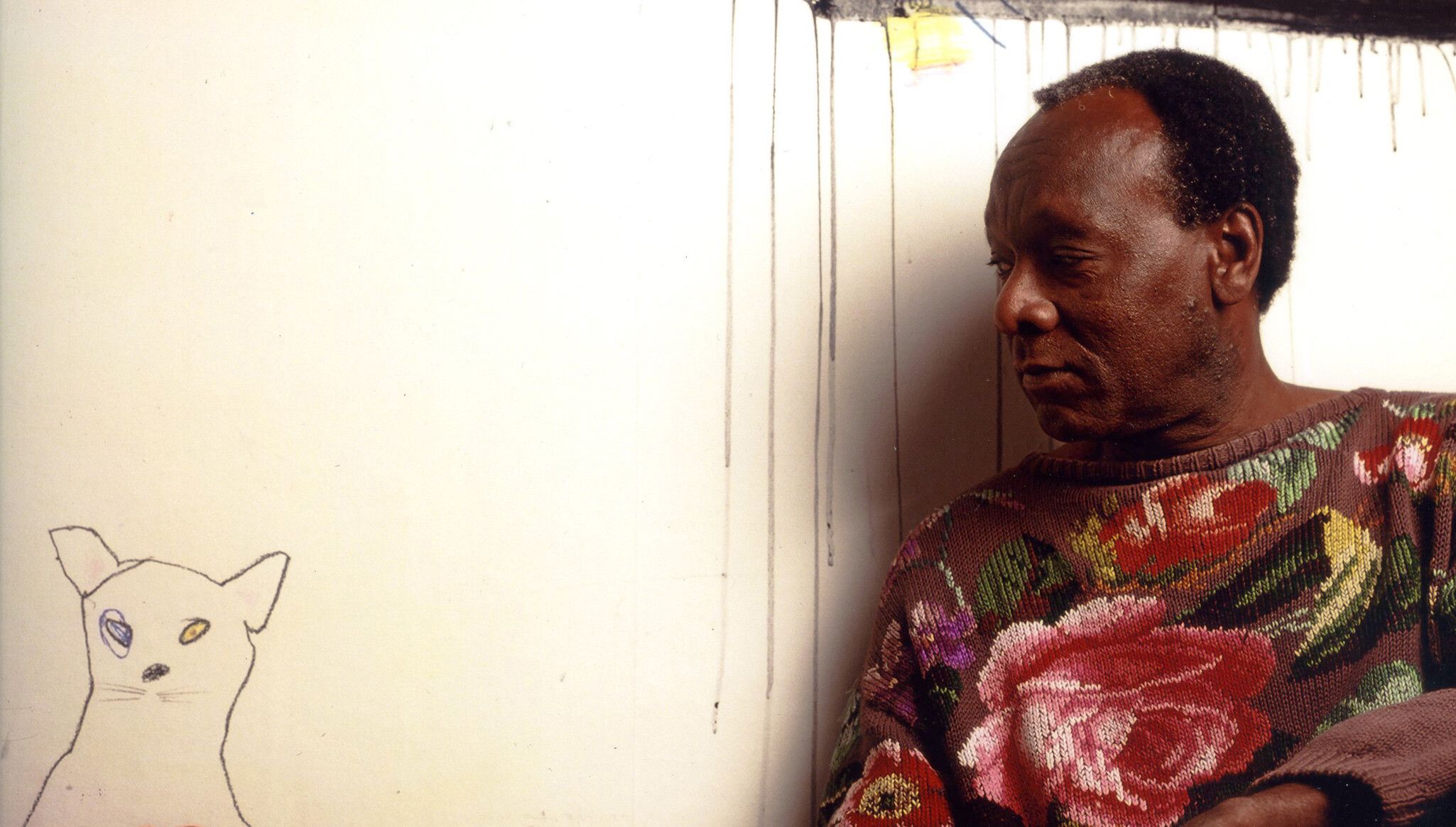 A photograph of Raymond Saunders, dated 1996. Copyright Jock McDonald, dated 1996