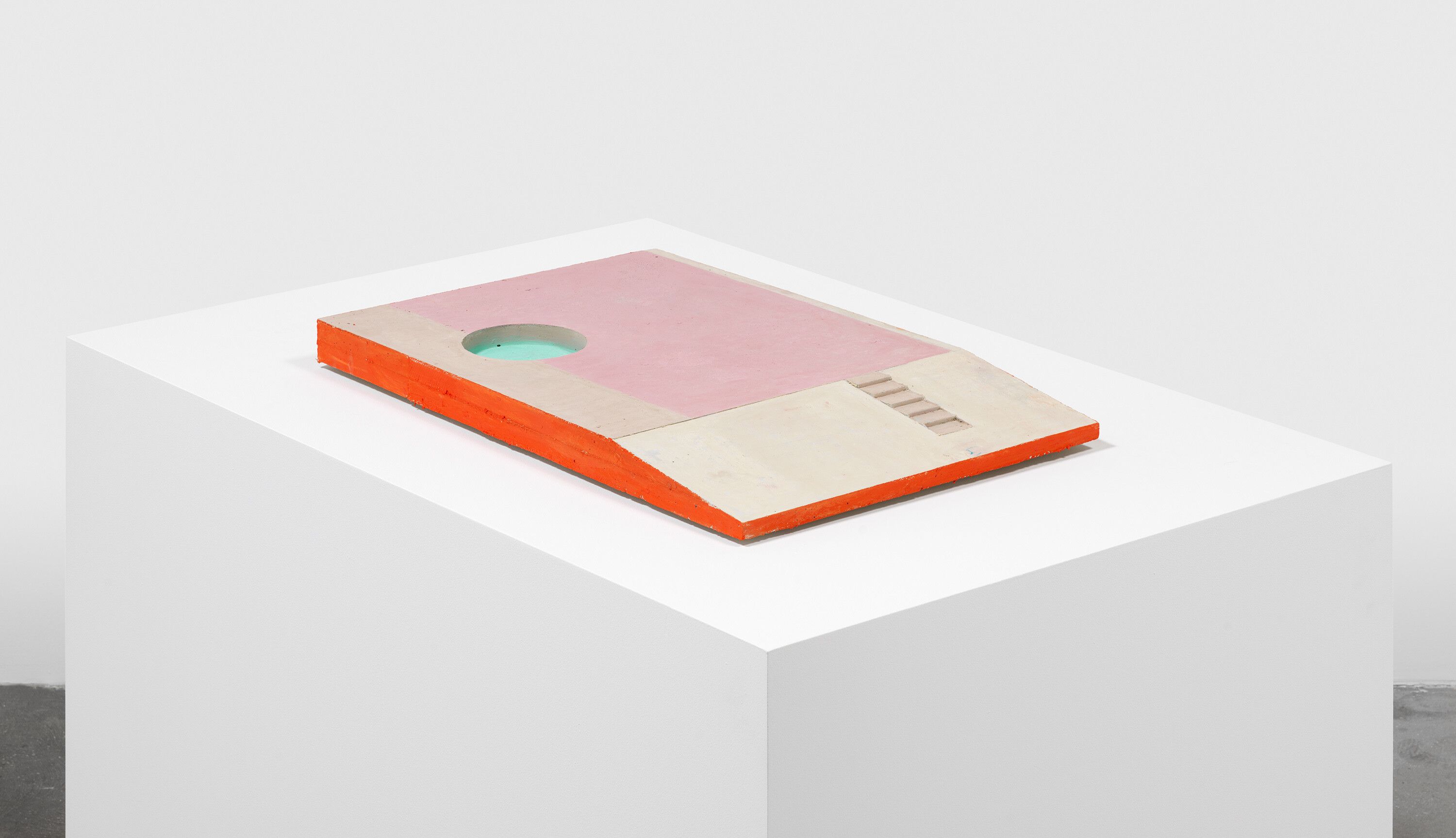 An oil stick on concrete artwork by Harold Ancart, titled Untitled, dated 2021. 