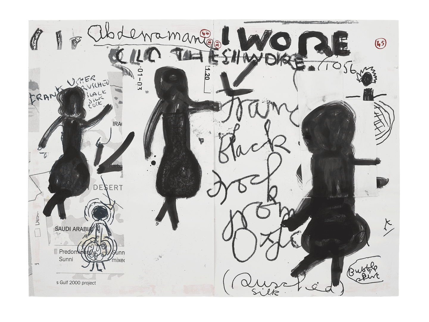 A print by Rose Wylie, titled Clothes I Wore #18, dated 2019