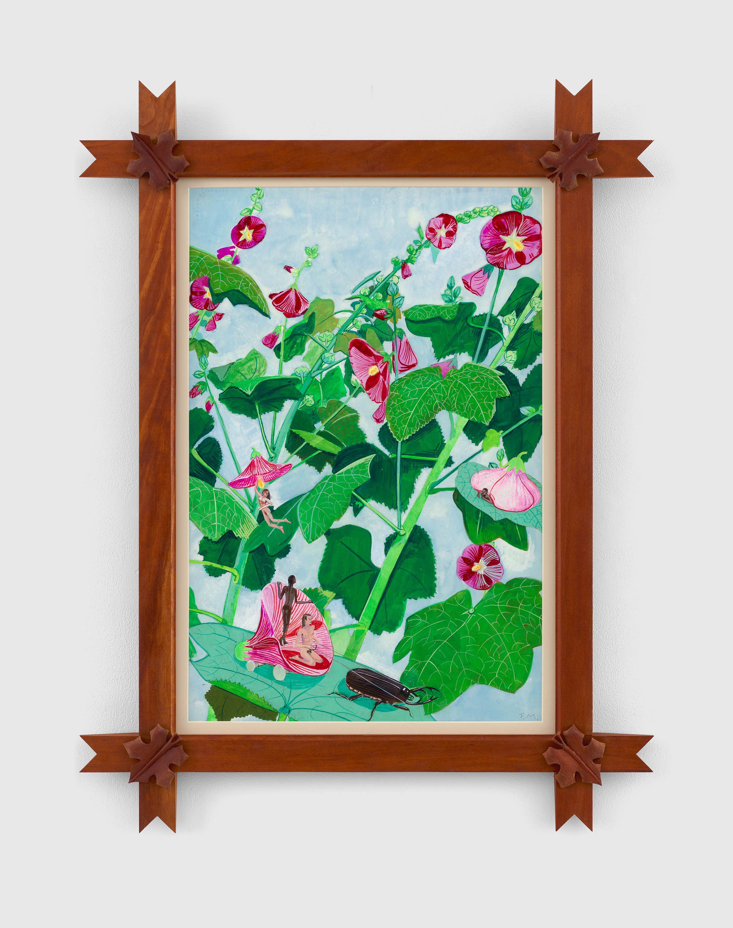 A work on paper by Frank Moore, titled Survival of the Fattest, dated 1995.