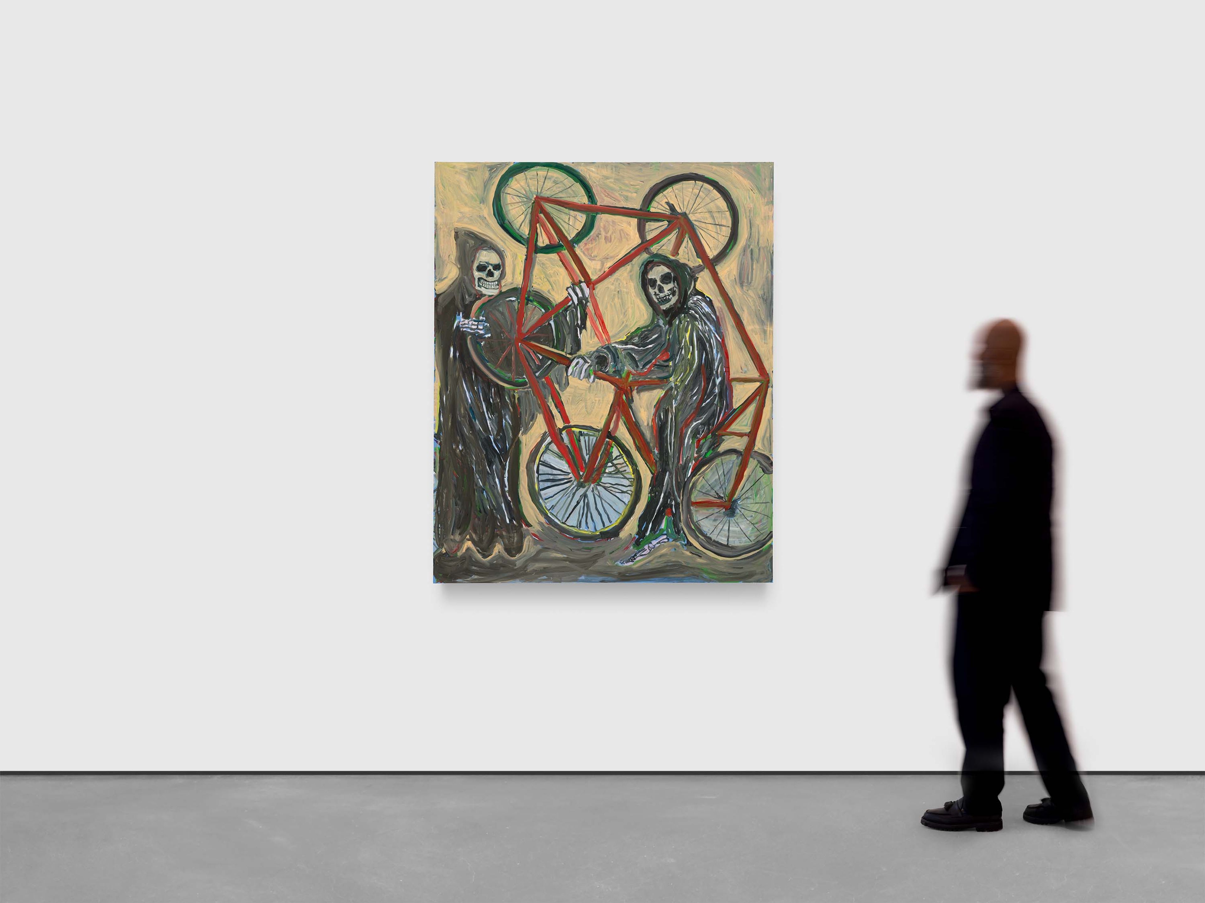 A painting by Josh Smith, titled World of Curiosities, dated 2025.