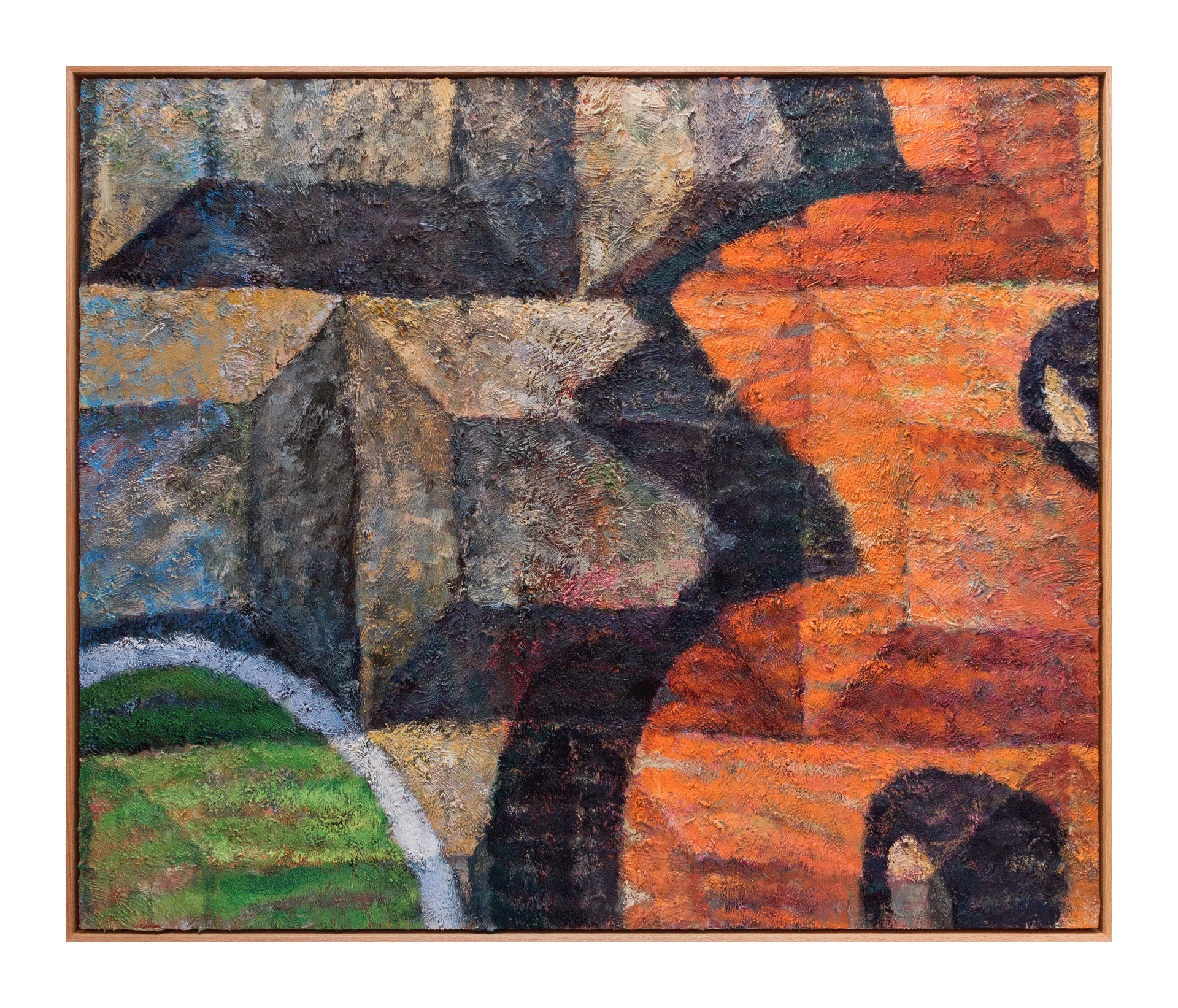 A painting by Keegan Monaghan, titled Wall, dated 2020.
