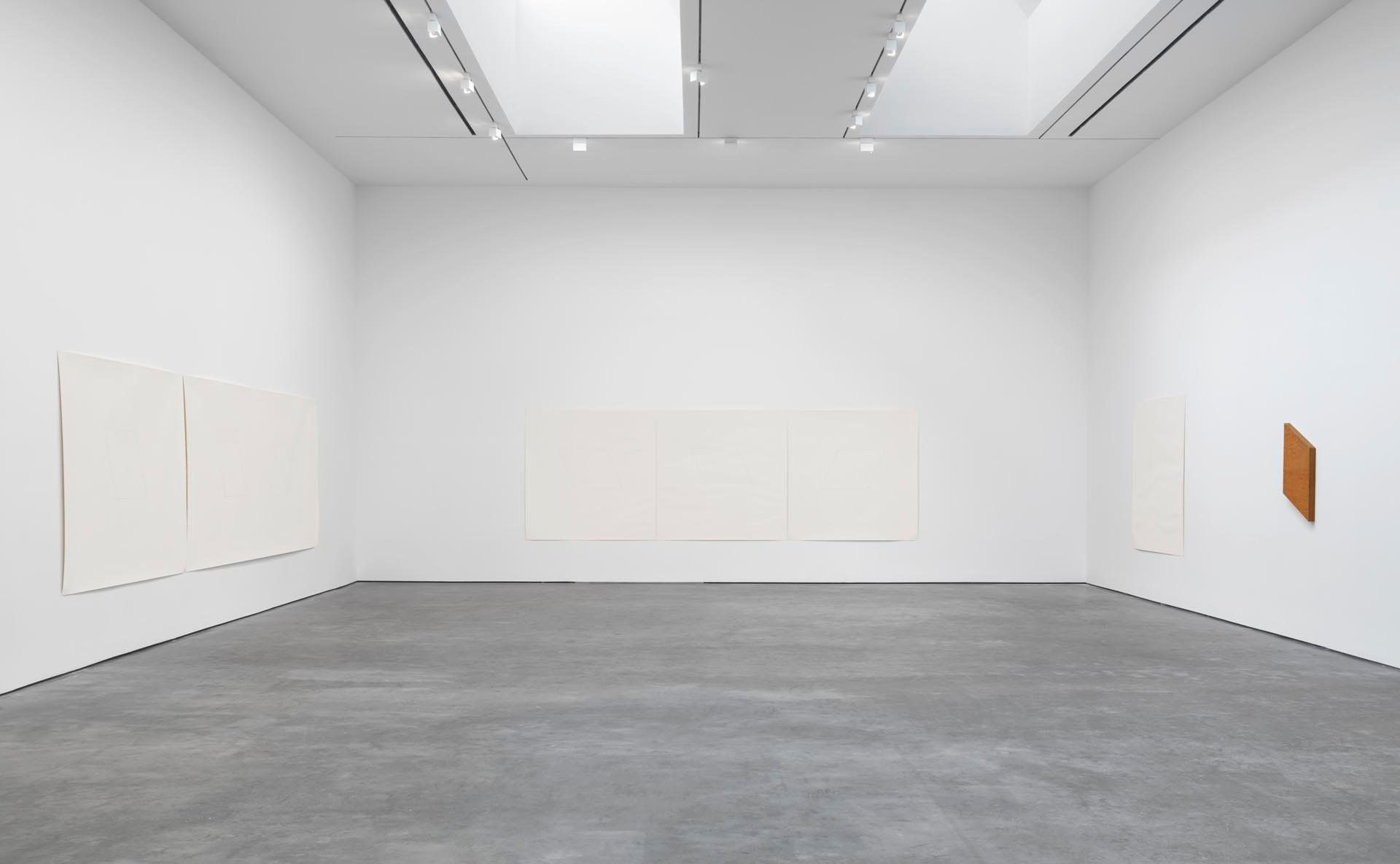 Installation view of the exhibition Palermo: Works 1973 to 1976, at David Zwirner in New York, dated 2015.