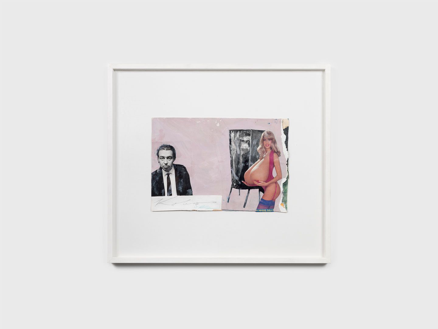A collage by Franz West, titled Heisse Sally (Hot Sally), dated circa 1990.