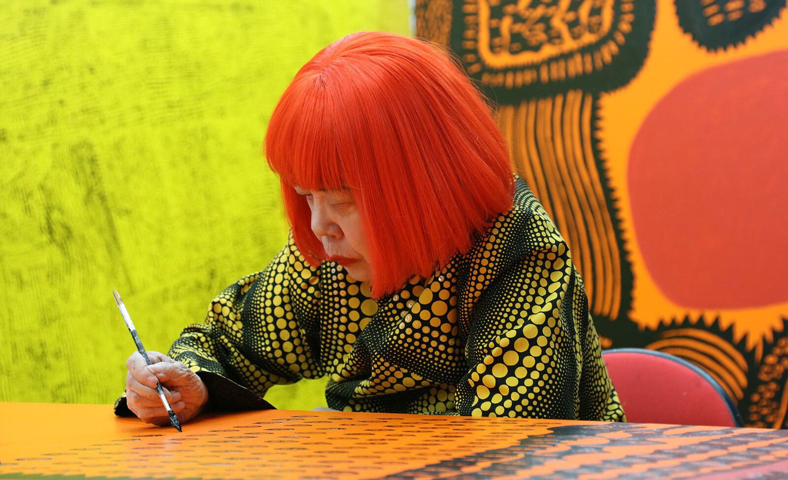 A portrait of Yayoi Kusama, dated 2020.