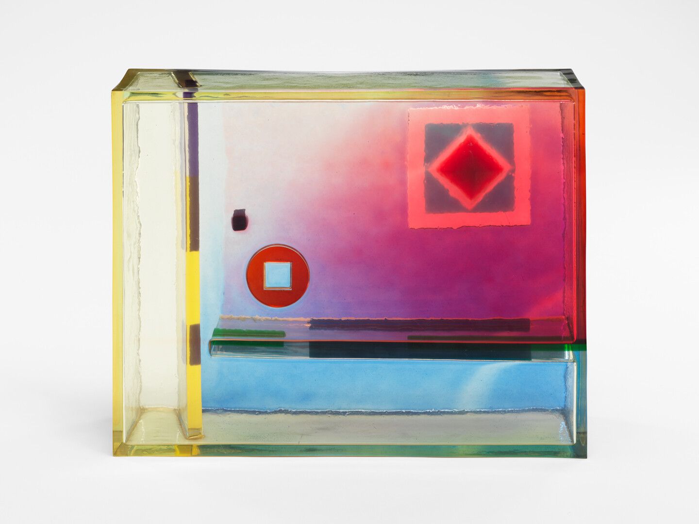 A polyester resin sculpture by Leo Amino, titled, Refractional #73, dated 1971.