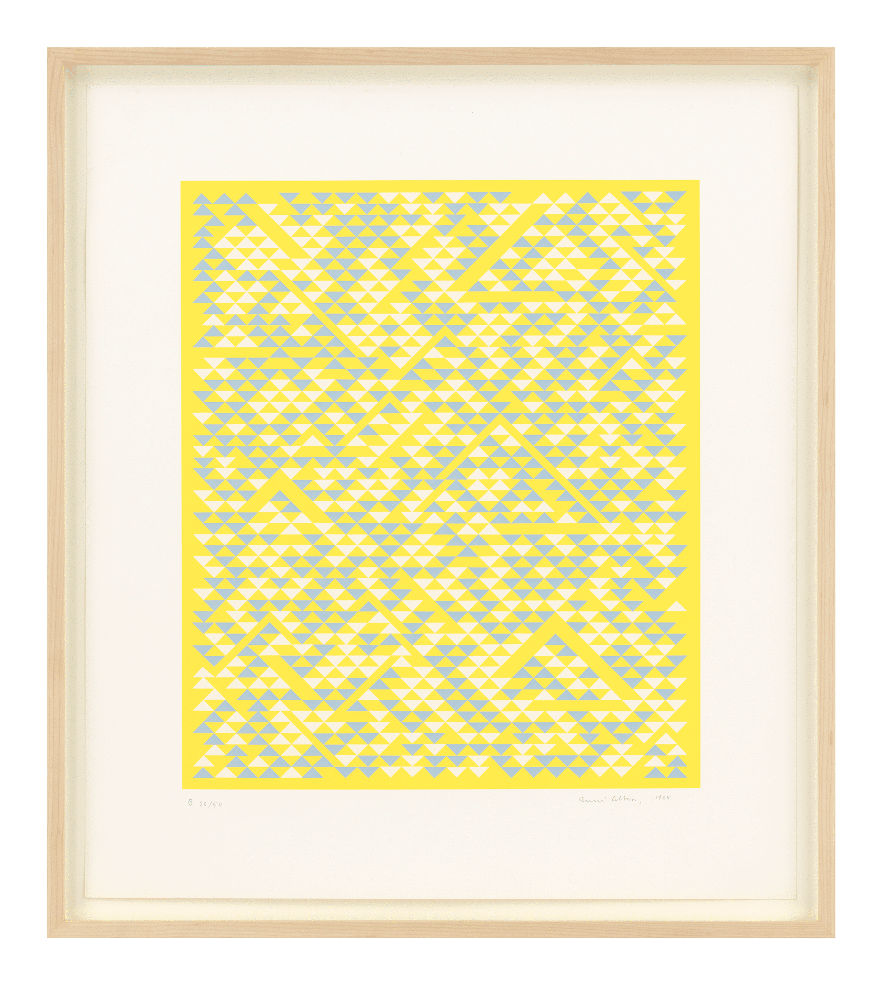 A work on paper by Anni Albers, titled B, dated 1968