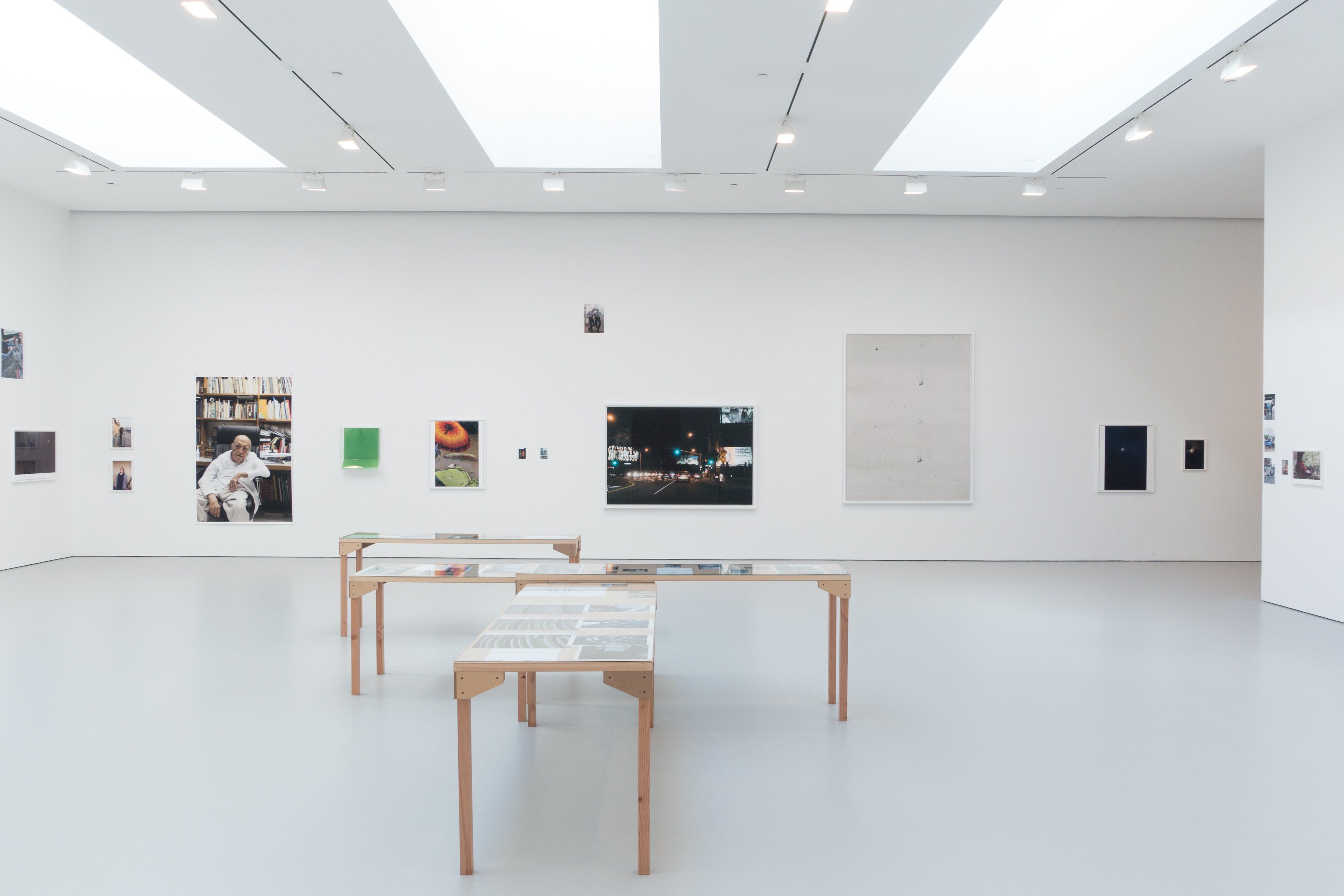 Installation view of the exhibition Wolfgang Tillmans: PCR at David Zwirner in New York, dated 2015.